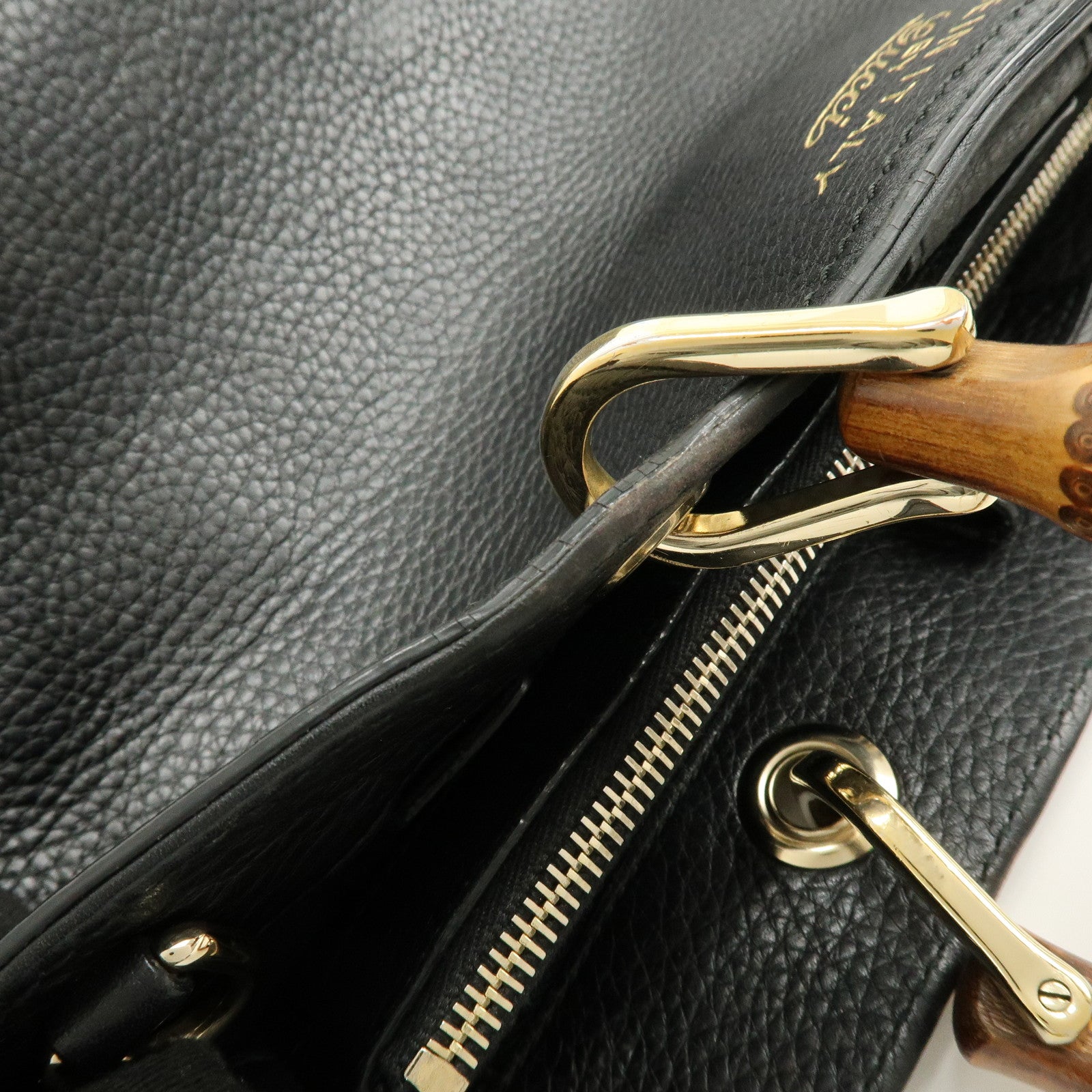 GUCCI Bamboo Shopper Medium 2Way Bag Shoulder Bag Black 323660