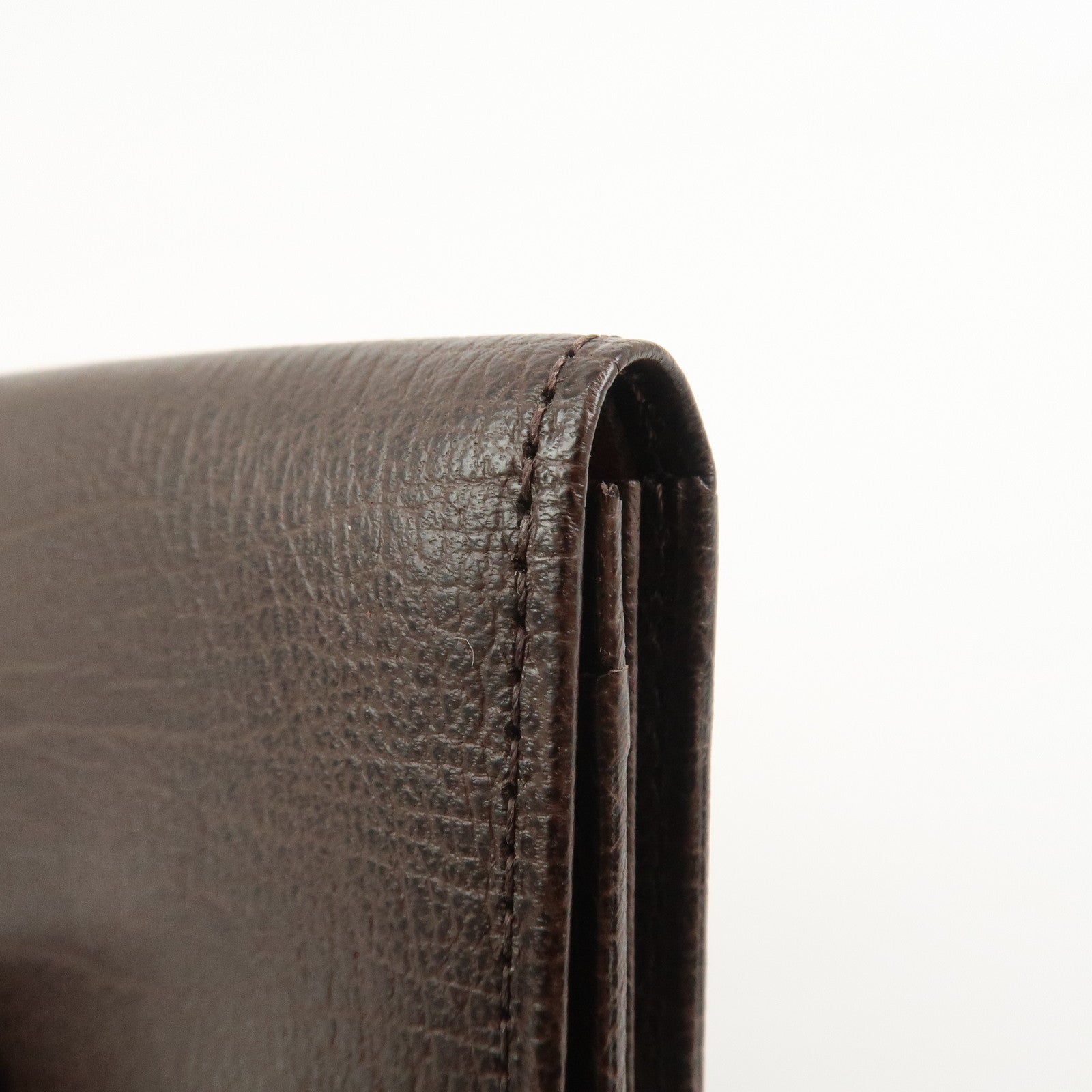 BURBERRY Calf Leather Card Case Card Holder Fragment Case Brown