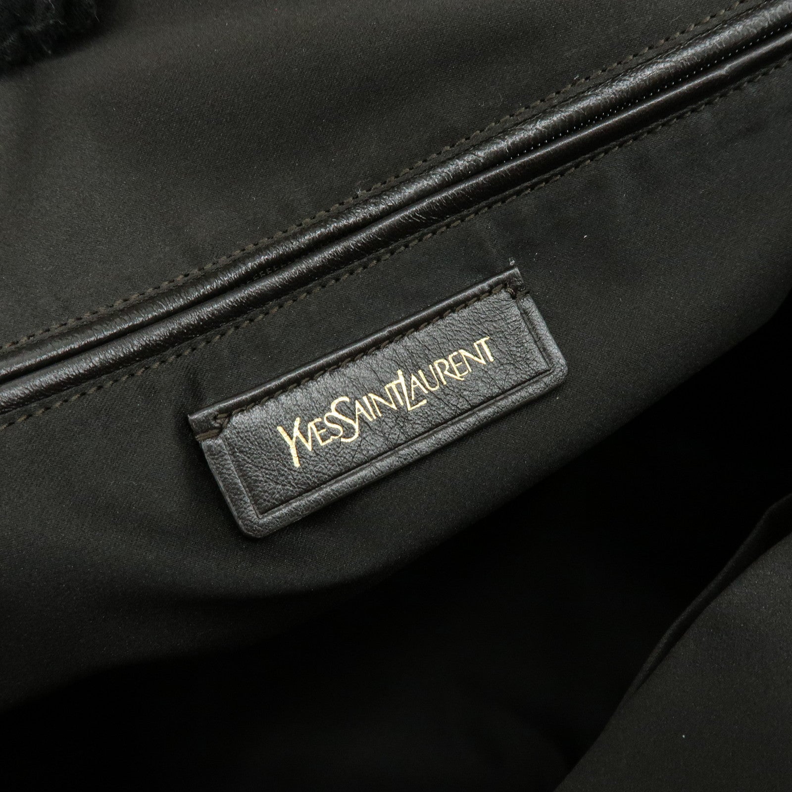 SAINT LAURENT PARIS Muse Leather Hand Bag Tote Bag Beige