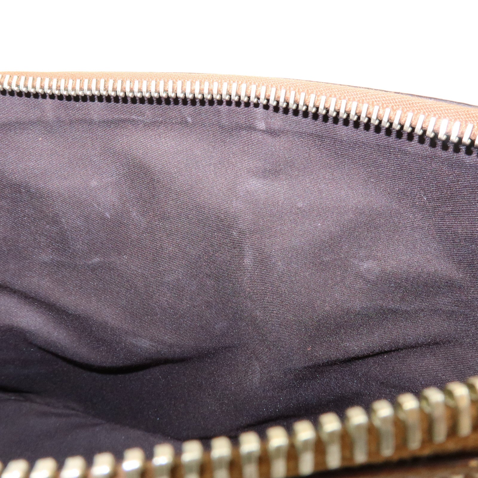 GUCCI GG Canvas Leather Studded Hand Bag Brown 131023