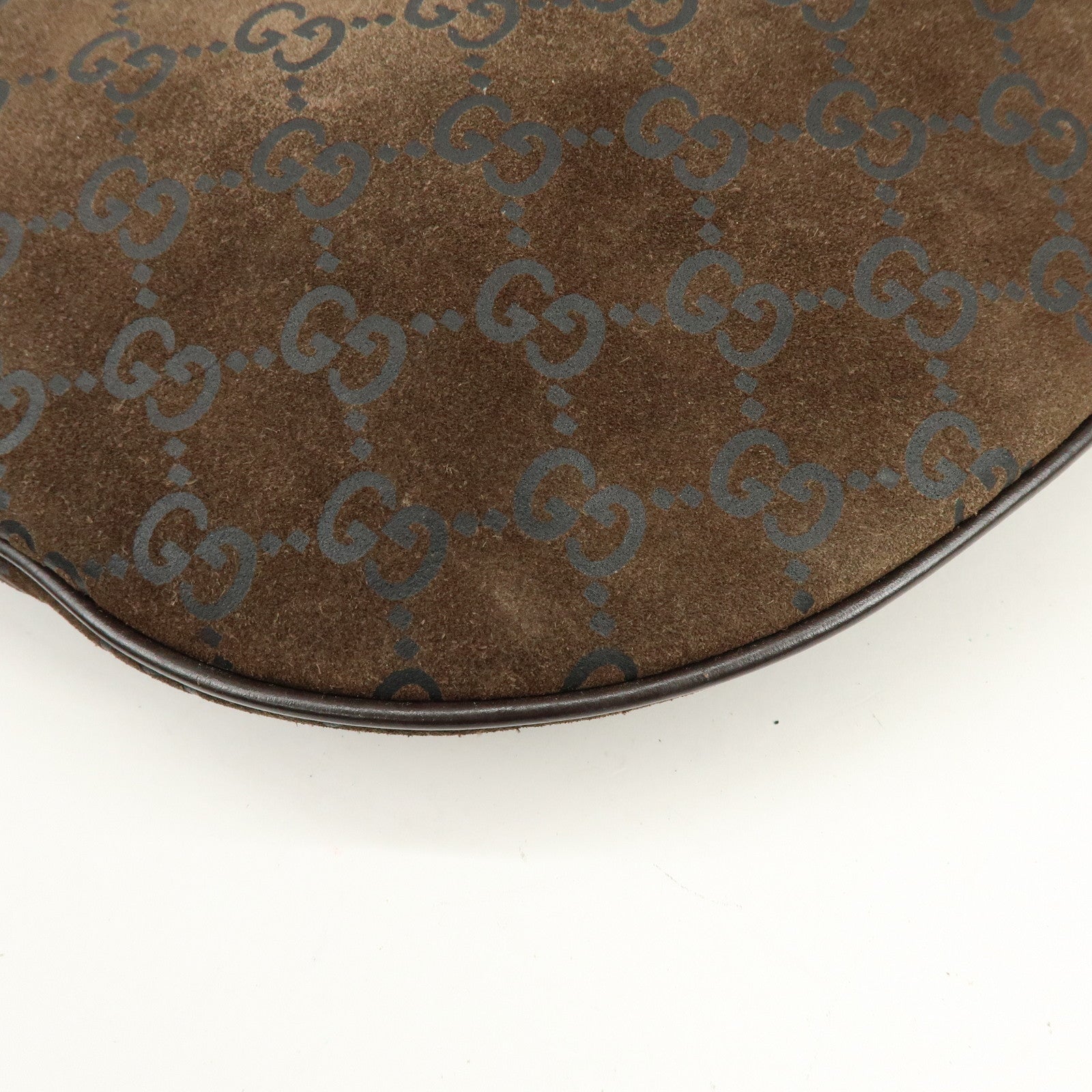 GUCCI GG Suede Leather Shoulder Bag Brown Green 001・1206・3444