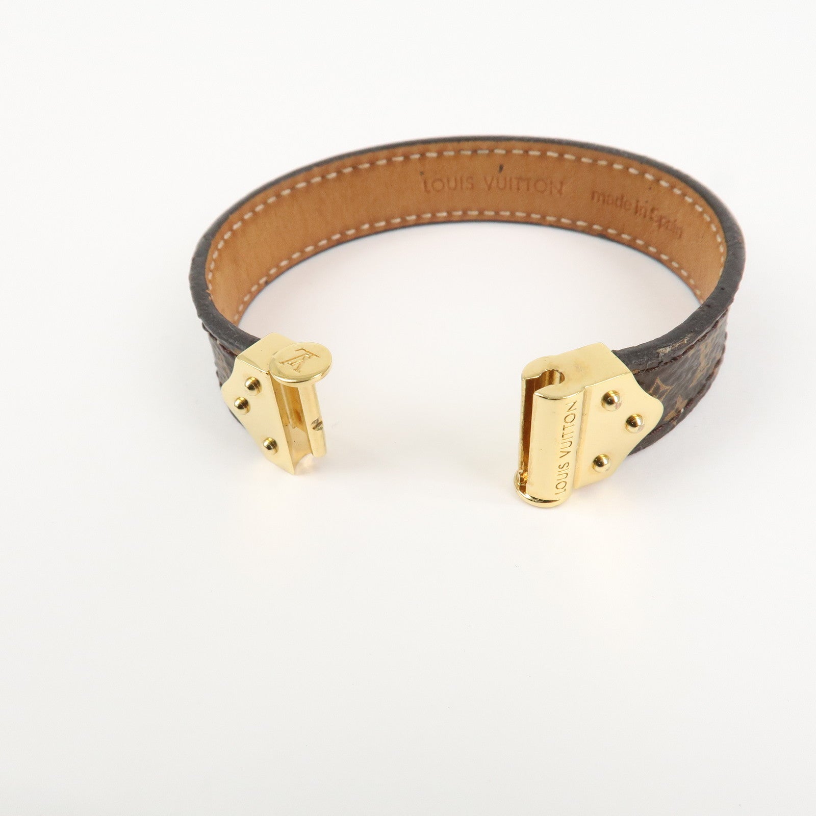 Louis Vuitton Monogram Bracelet Spirit Bangle Gold HDW M6689 Used