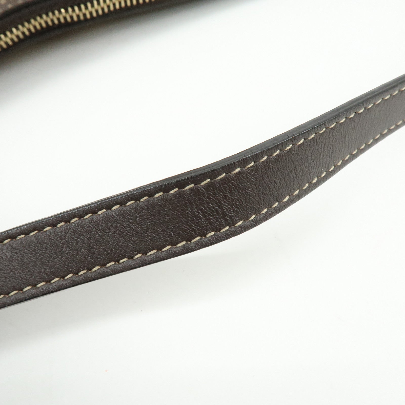 GUCCI Sherry Canvas Leather Accessory Pouch Hand Bag Beige 224093