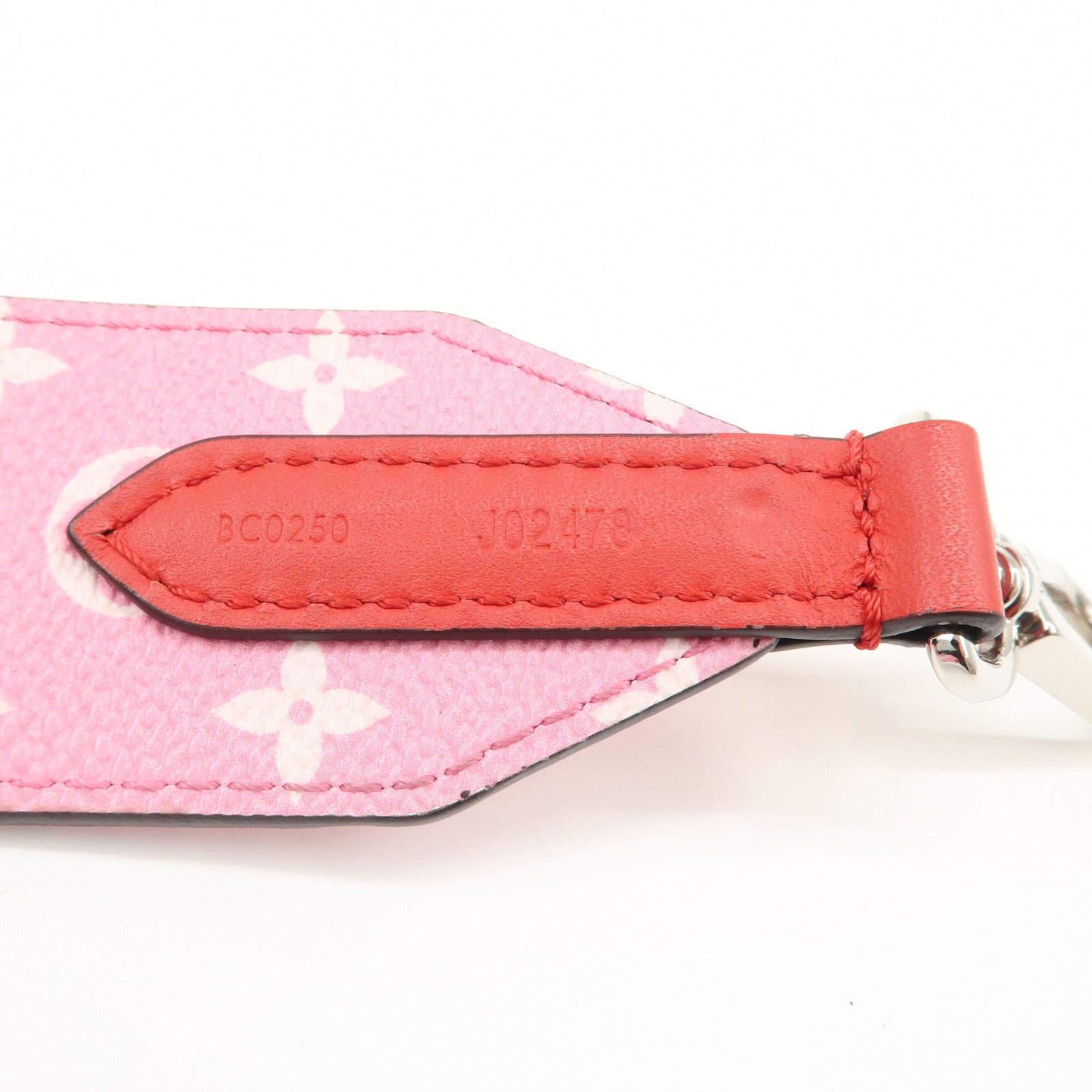 Louis Vuitton LV Escale Leather Shoulder Strap 100cm Pink Red Used