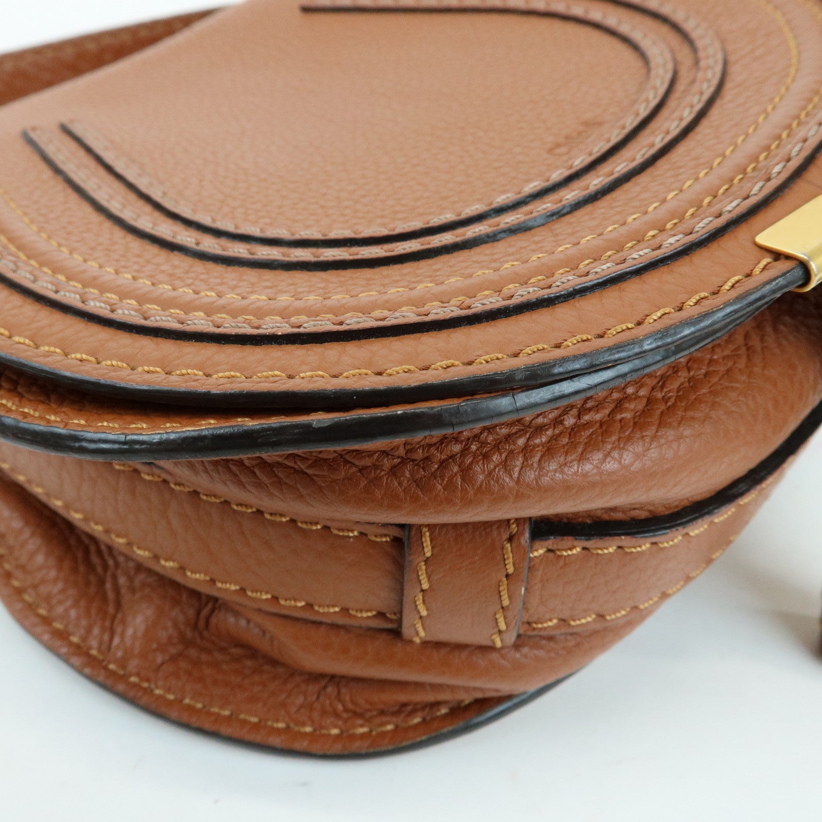 Chloe Marcie Leather Shoulder Bag Crossbody Bag Brown