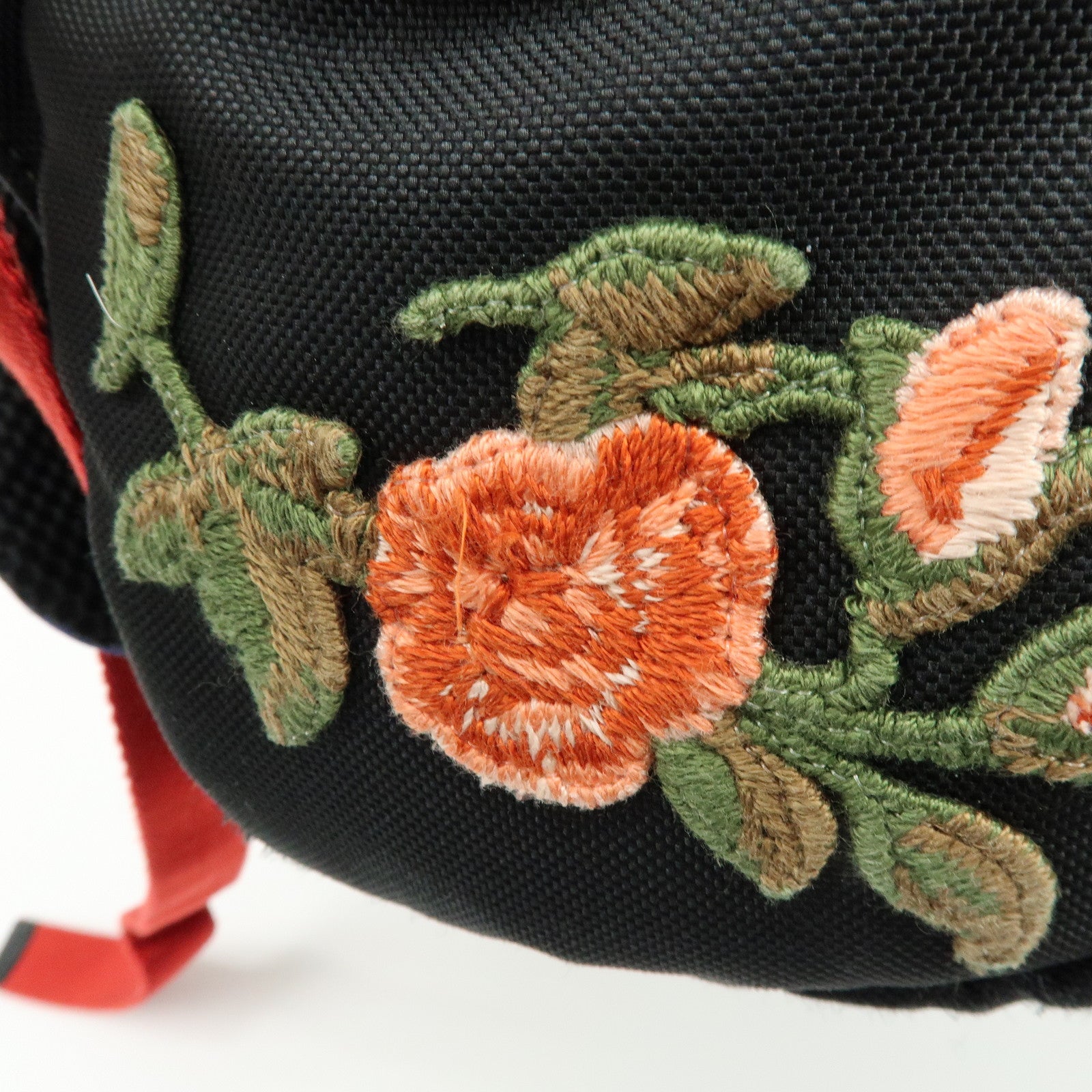 GUCCI Sherry Cat Head Embroidery Tiger Canvas Backpack Black 450982