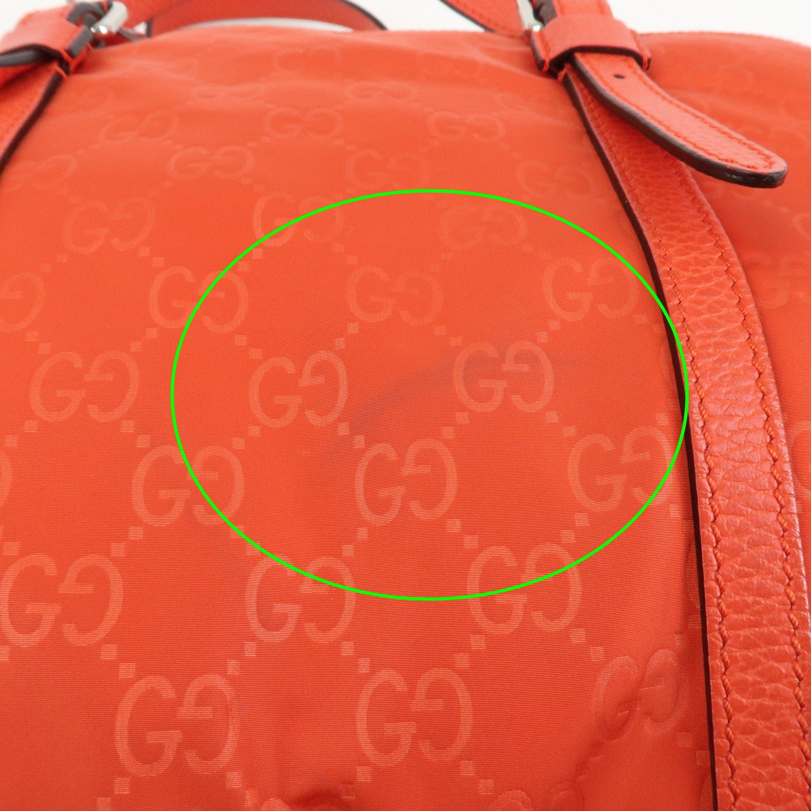 GUCCI GG Nylon Leather 2WAY Bag Hand Bag Shoulder Bag Red 387067