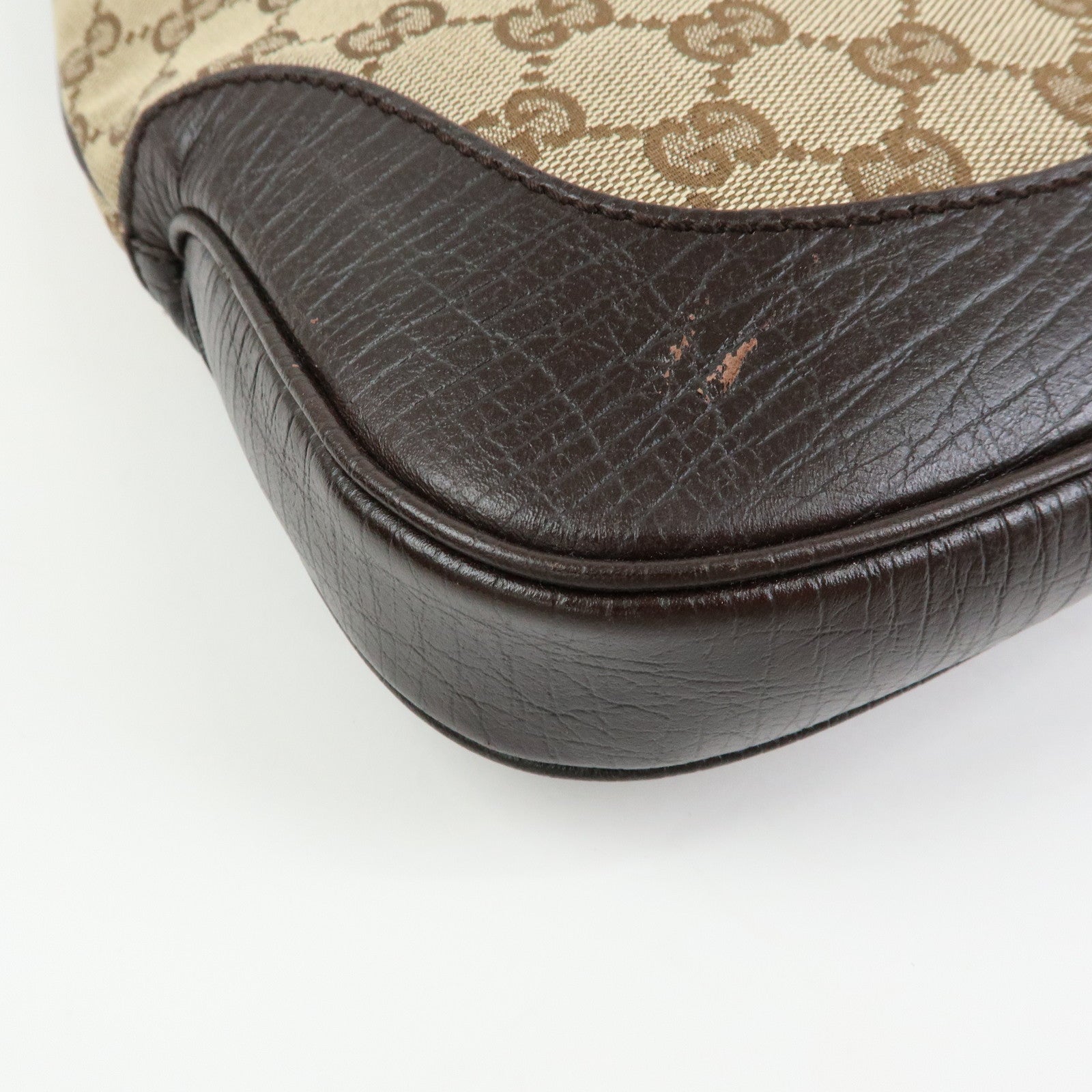 GUCCI Sherry Jackie GG Canvas Leather Shoulder Bag Hand Bag 00963