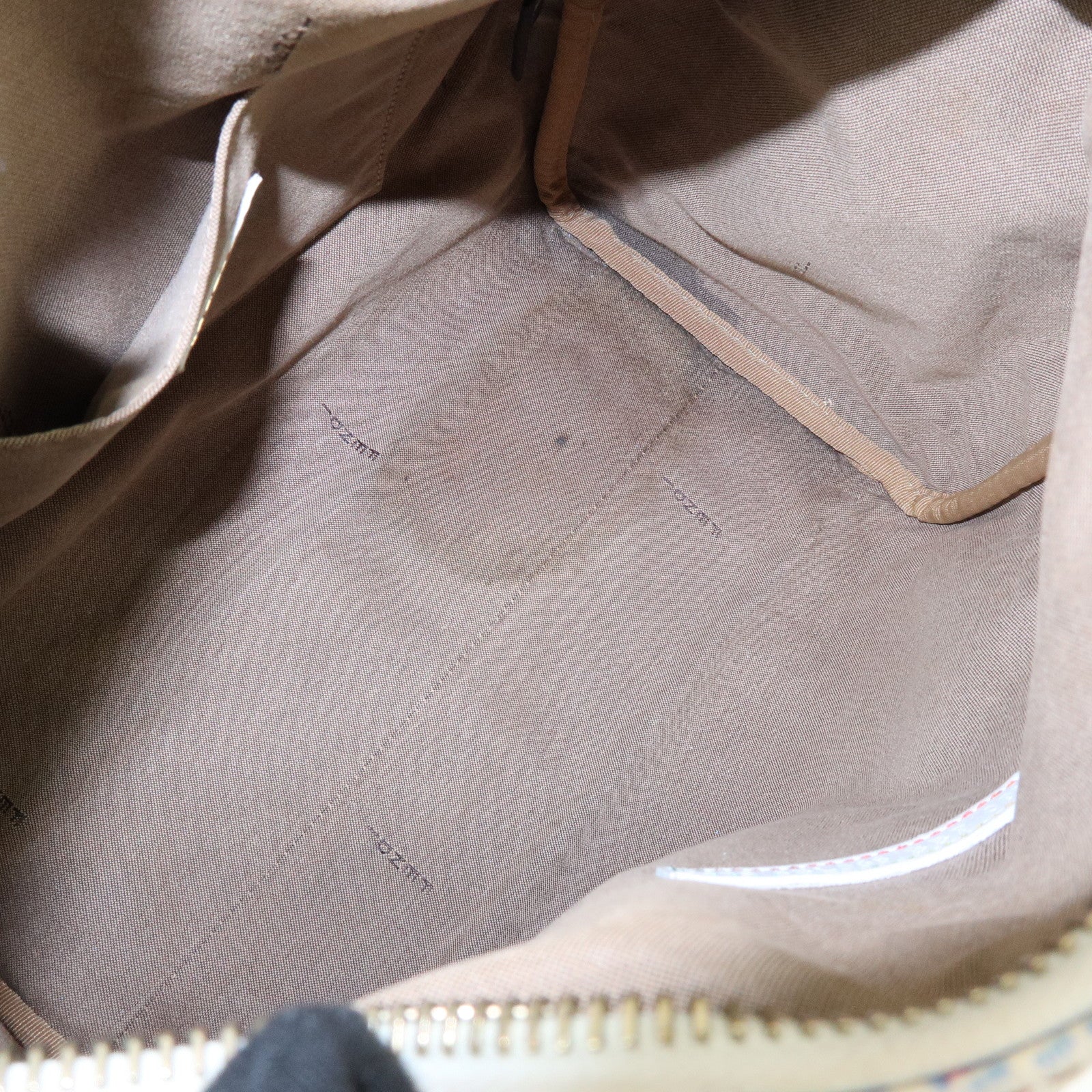 FENDI Zucca PVC Canvas Leather Boston Bag White Multicolor 8BL068