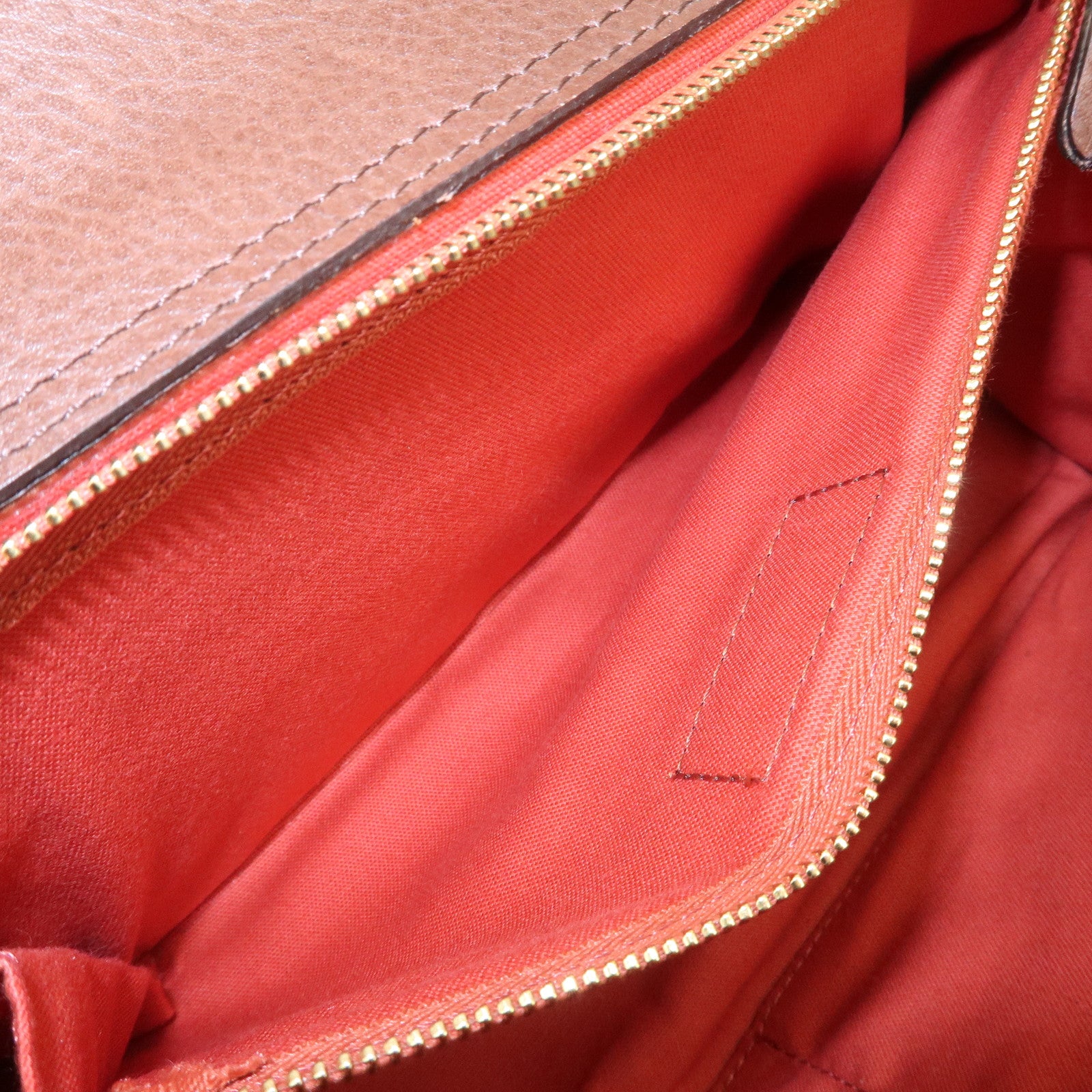 Chloe Knitted Leather Hand Bag Tote Bag Red Brown