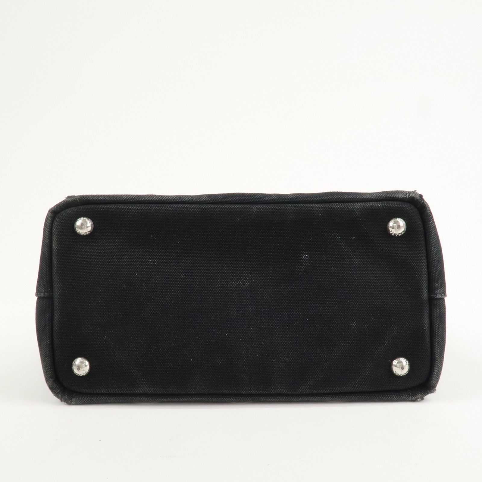 PRADA Logo Canapa Mini Canvas 2Way Bag Hand Bag Black 1BG439