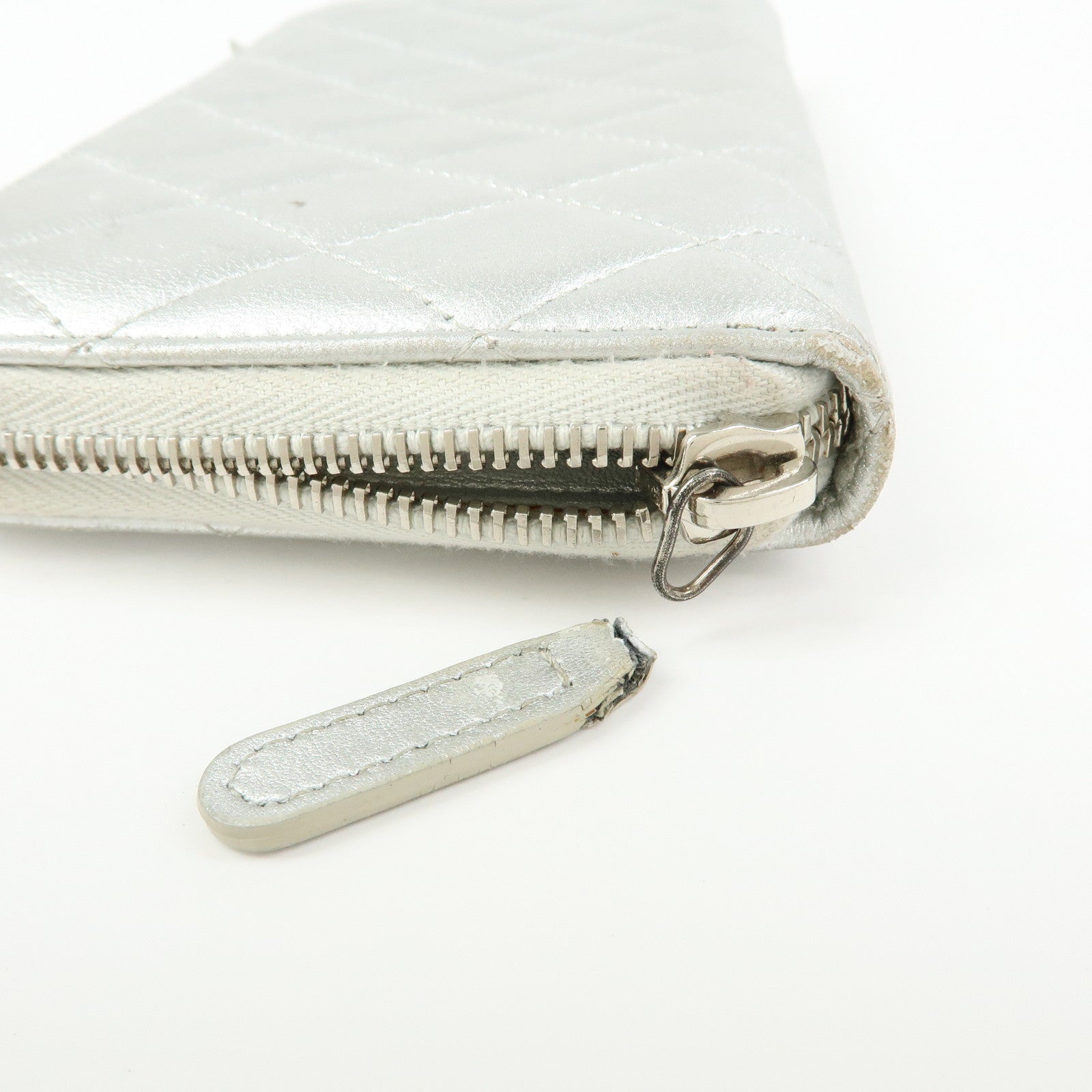 CHANEL Matelasse COCO Mark Lamb Skin Zippy Long Wallet A50097