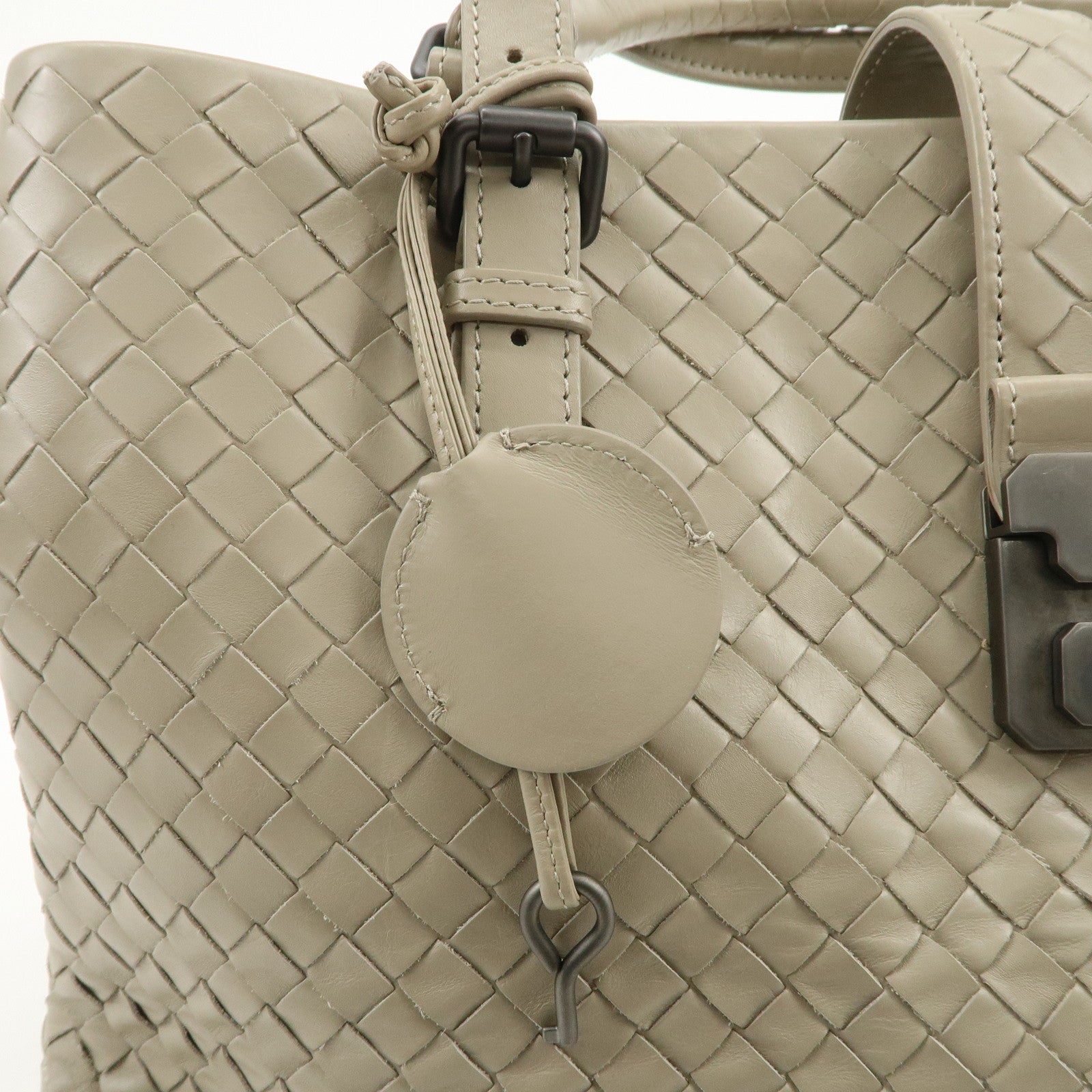 BOTTEGA VENETA Intrecciato Leather Tote Bag Hand Bag Greige