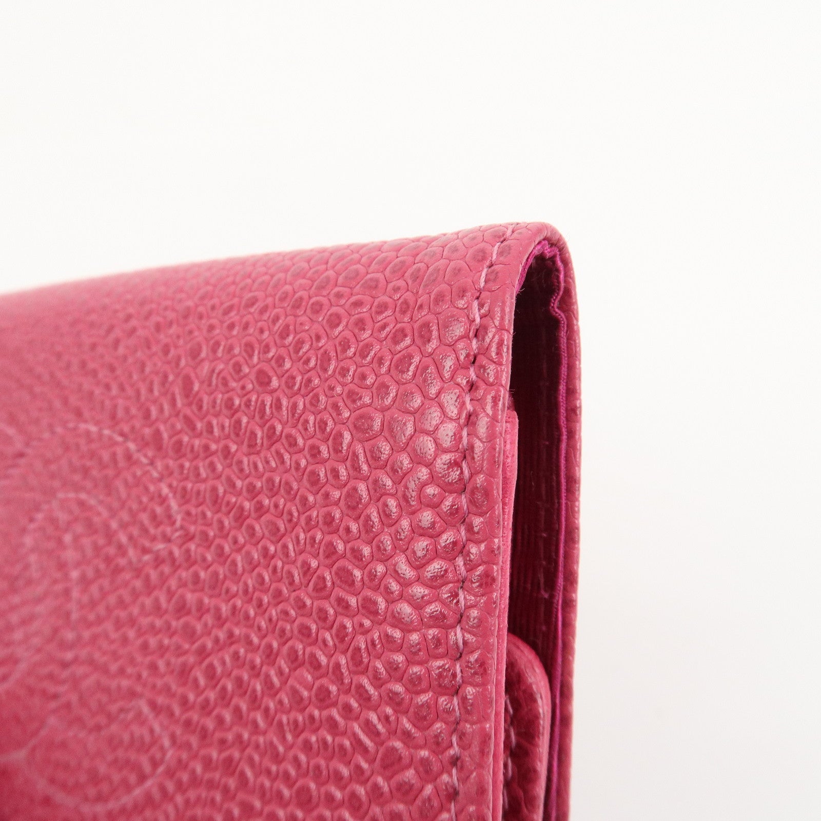 CHANEL COCO Mark Caviarskin 6 Rings Key Case Key Holder Pink A01439