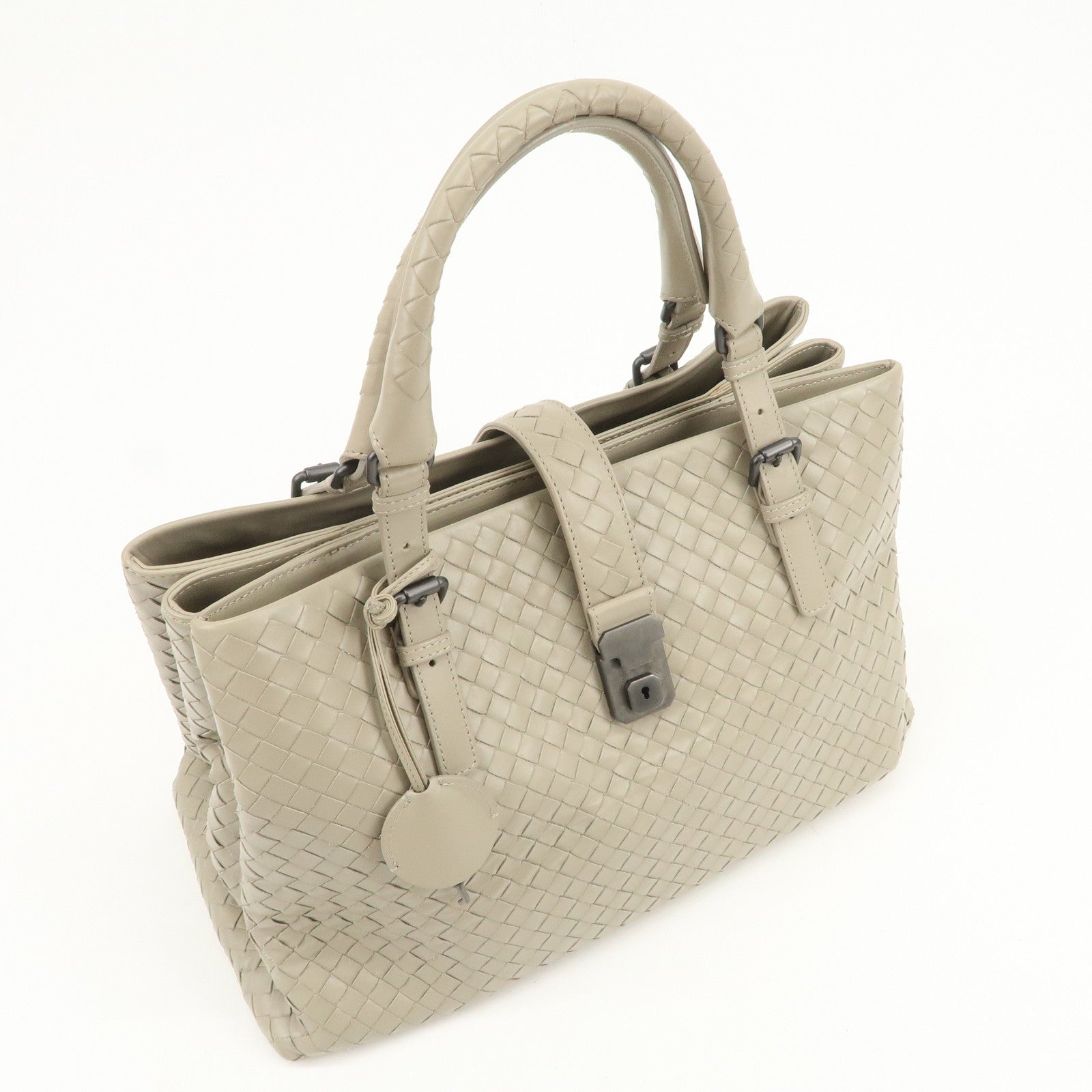 BOTTEGA VENETA Intrecciato Leather Tote Bag Hand Bag Greige