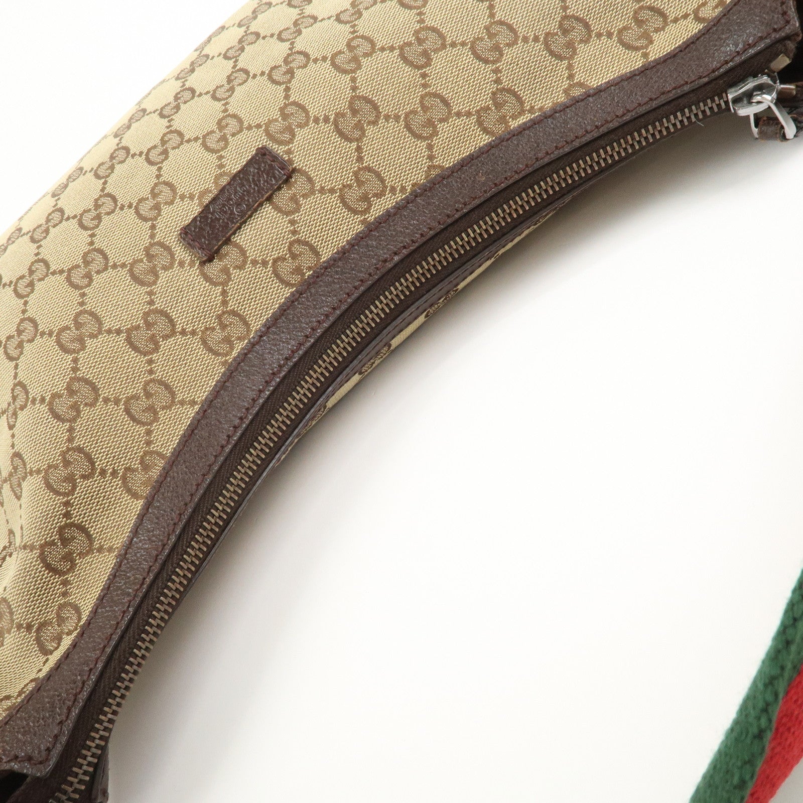 GUCCI Sherry GG Canvas Leather Shoulder Bag Beige Brown 181092