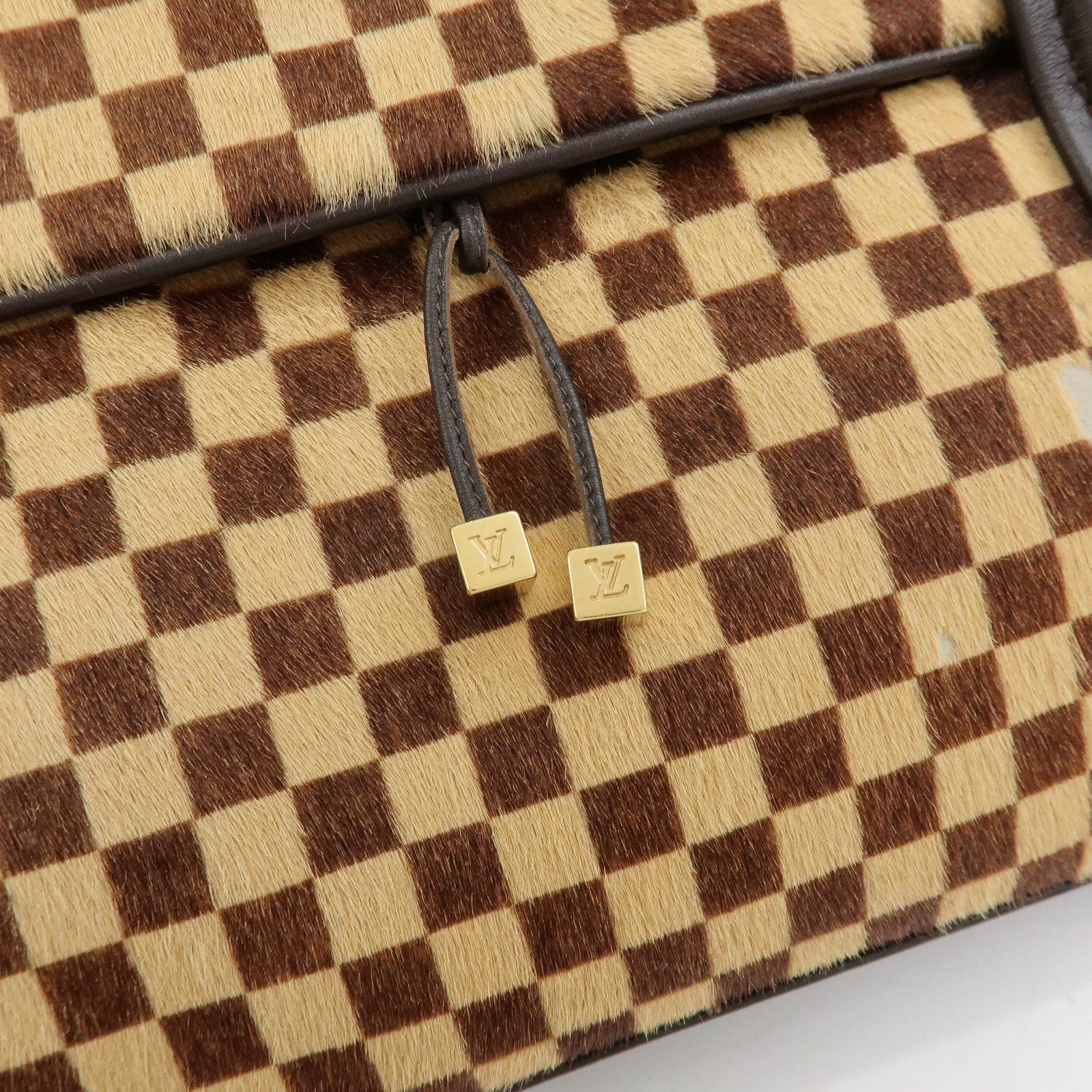 Louis Vuitton Damier Sauvage Lion Hand Bag Beige Brown M92131