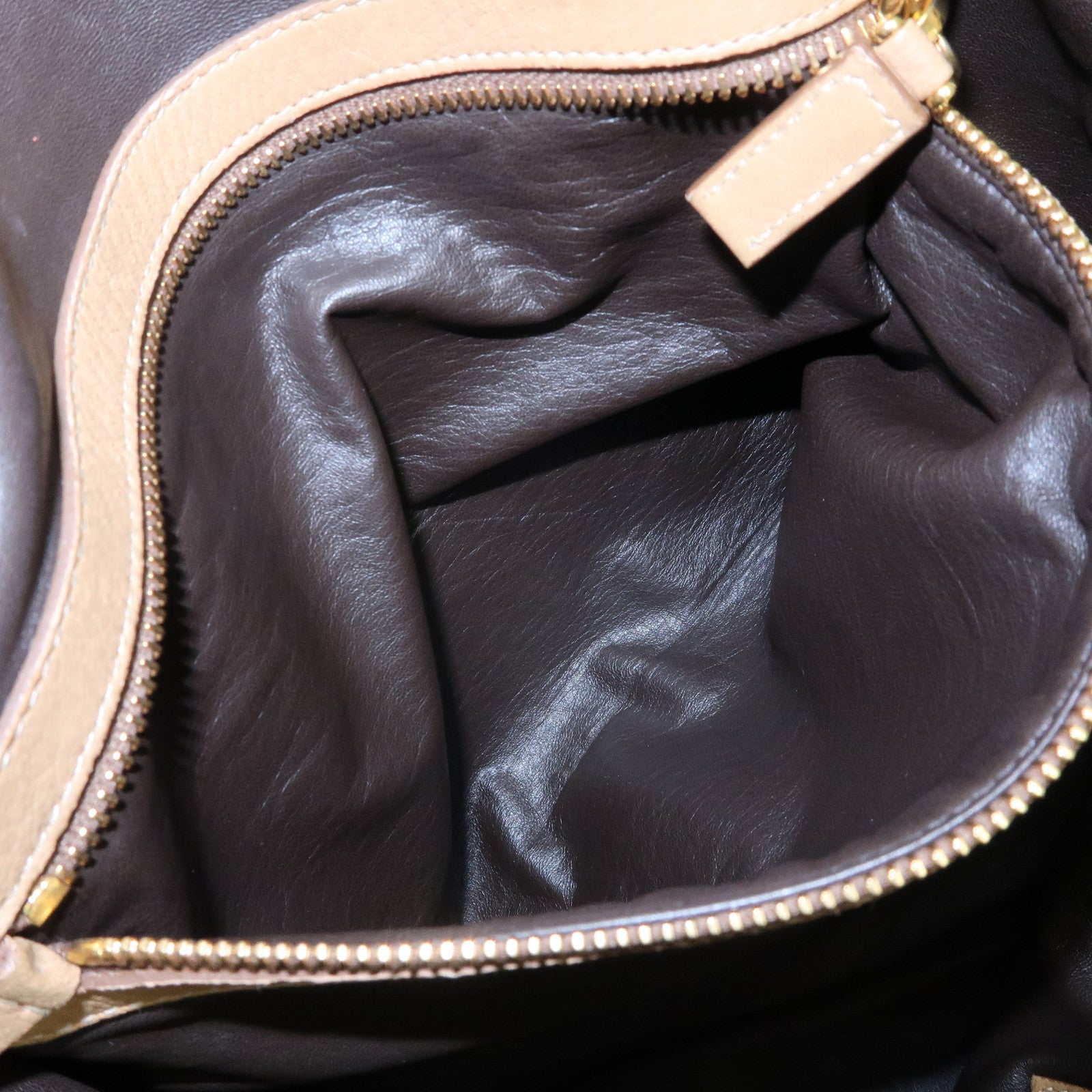 PRADA Logo Leather Boston Bag Hand Bag Travel Bag Brown