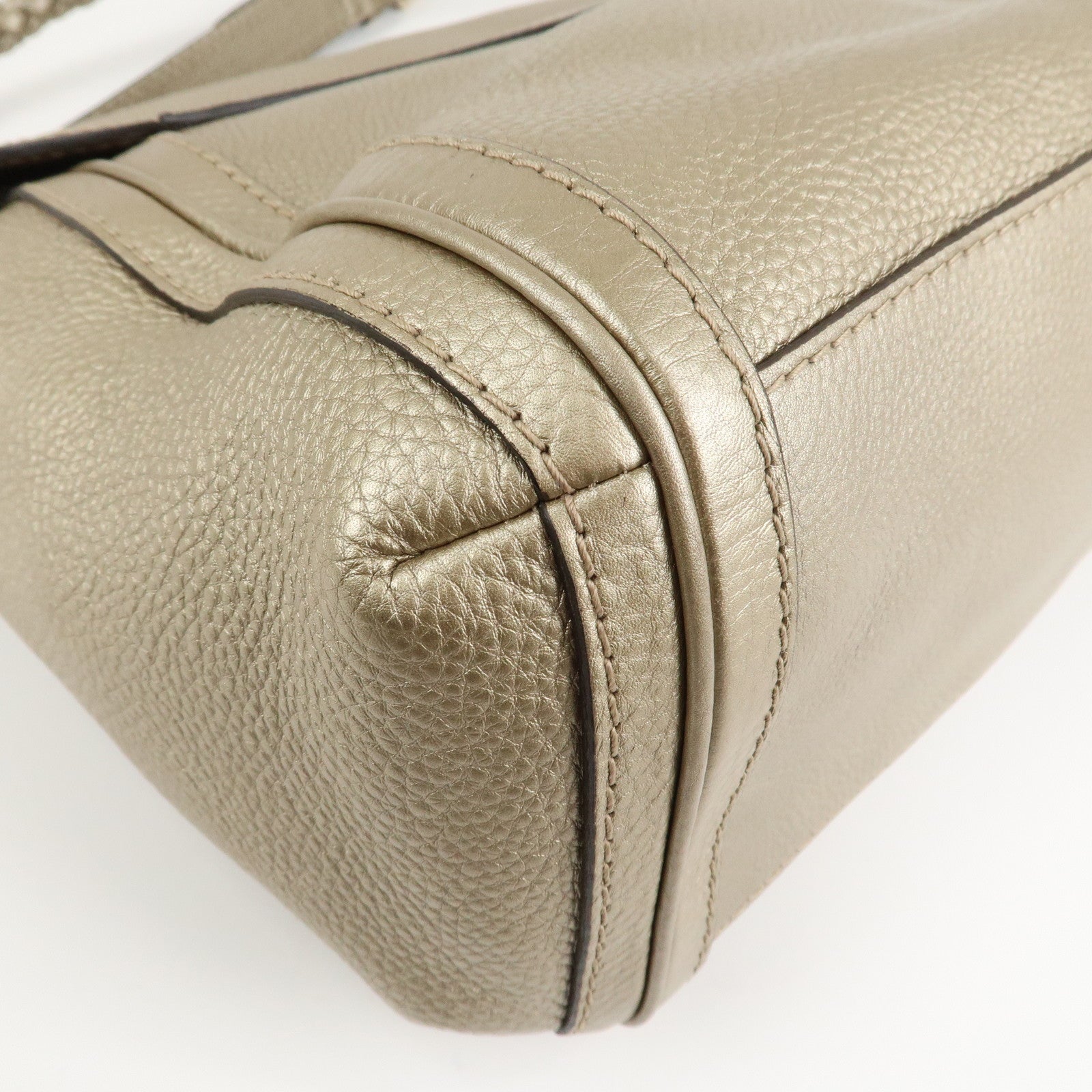 GUCCI Bamboo Leather Bella 2Way Shoulder Bag Hand Bag Gold 282301