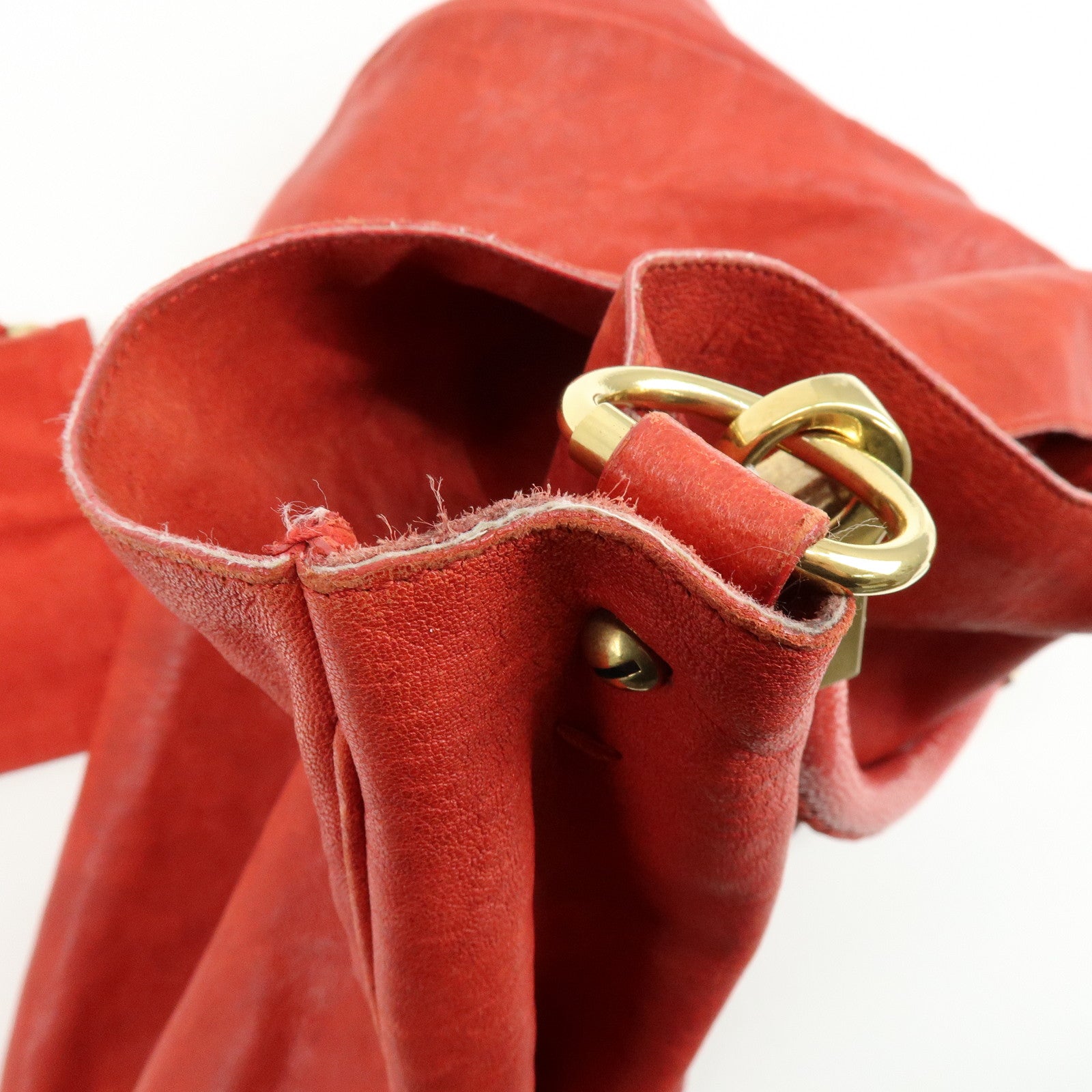 Saint Laurent Paris Roadie Leather Shoulder Bag Red 228840