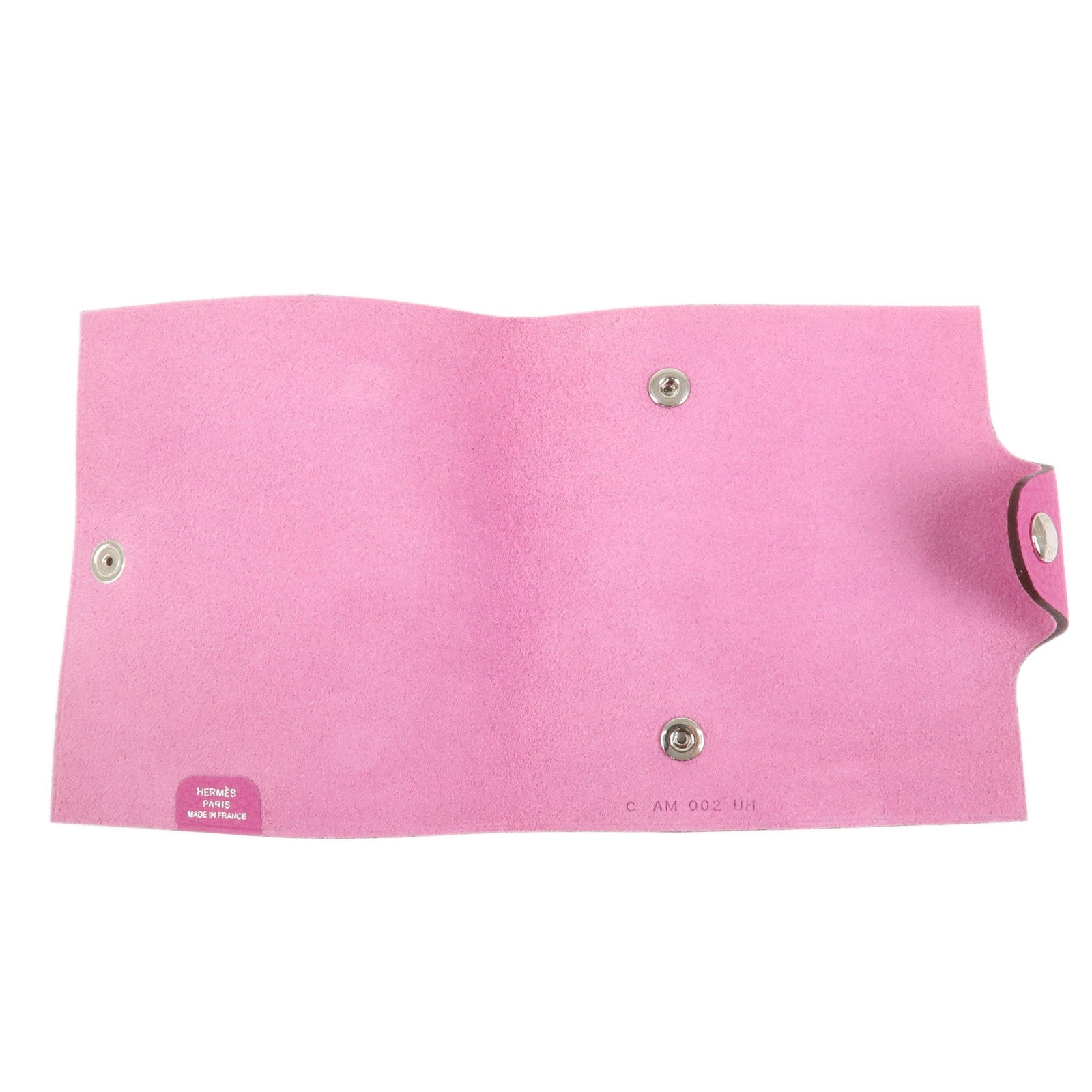 HERMES Ulysse Mini Leather C Stamped Note Book Cover Pink