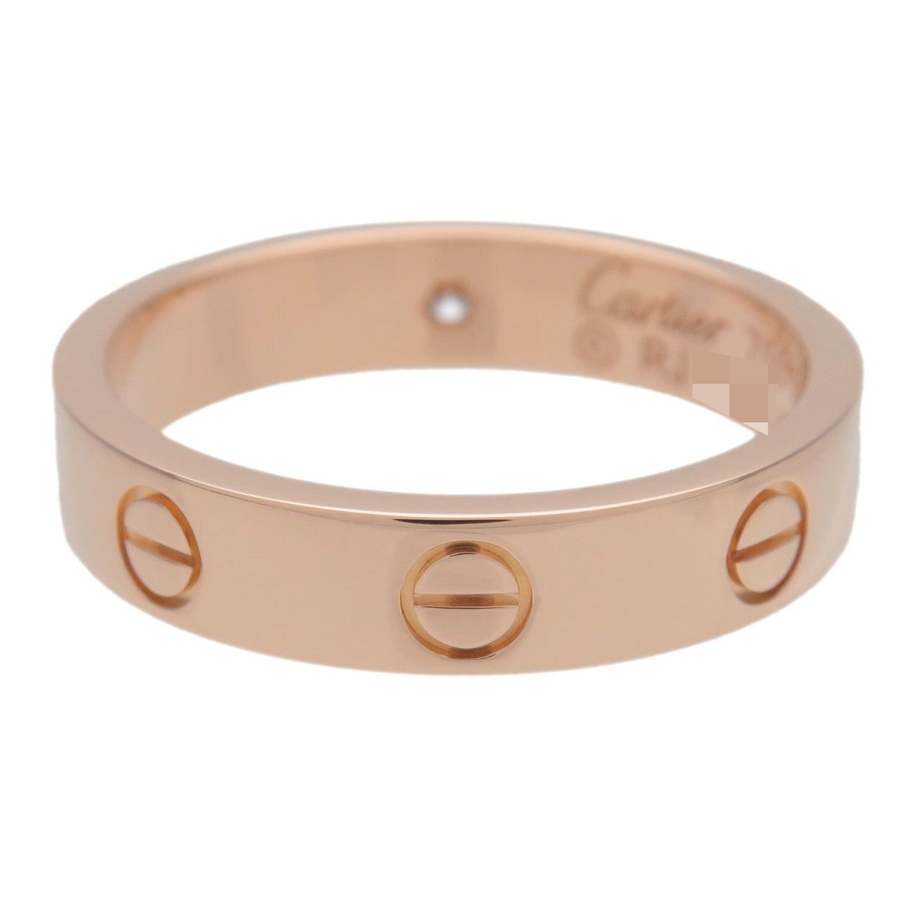 Cartier Mini Love 1P Diamond Ring K18 750PG Rose Gold #52 US6 EU52