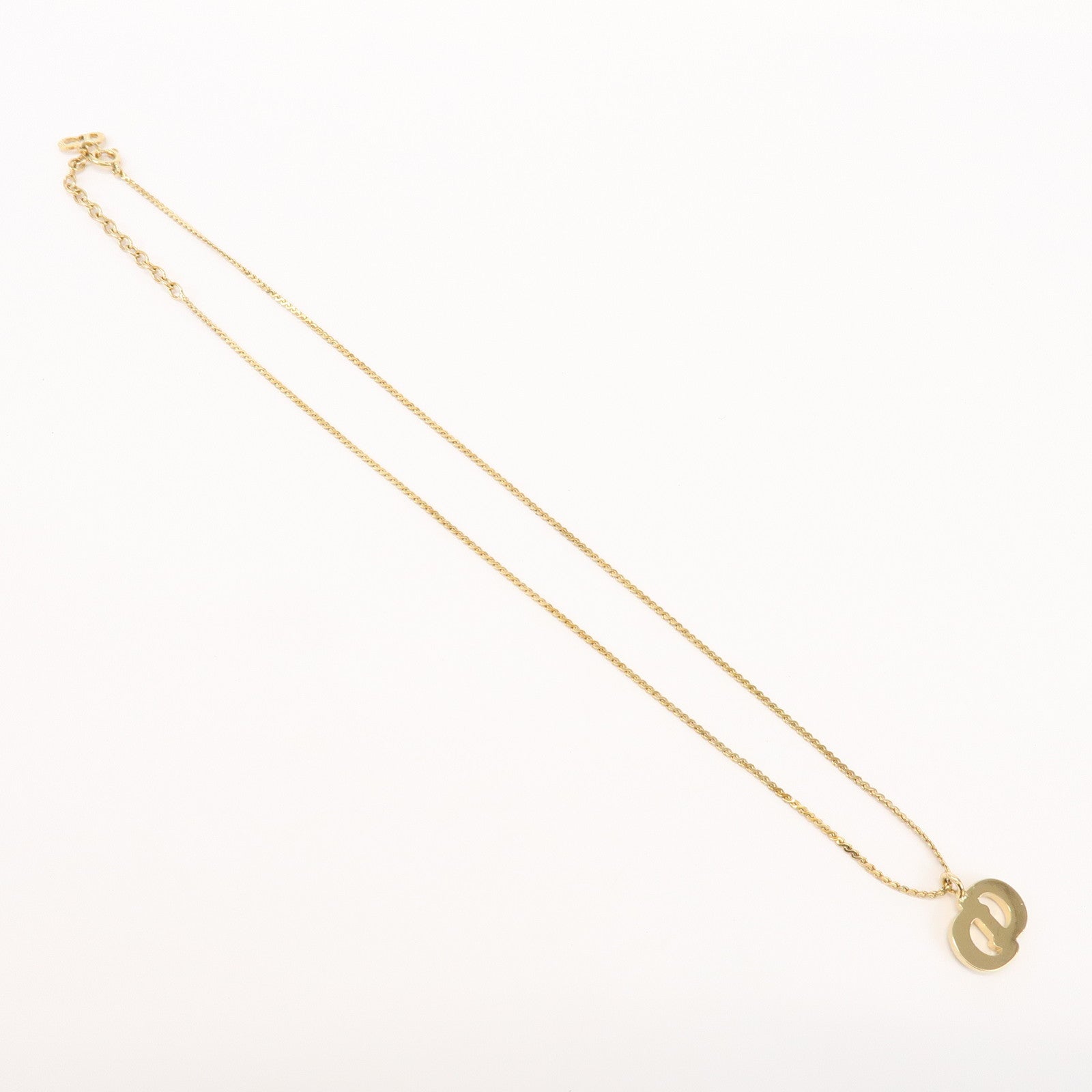 Christian Dior CD Logo Metal Necklace Choker Gold