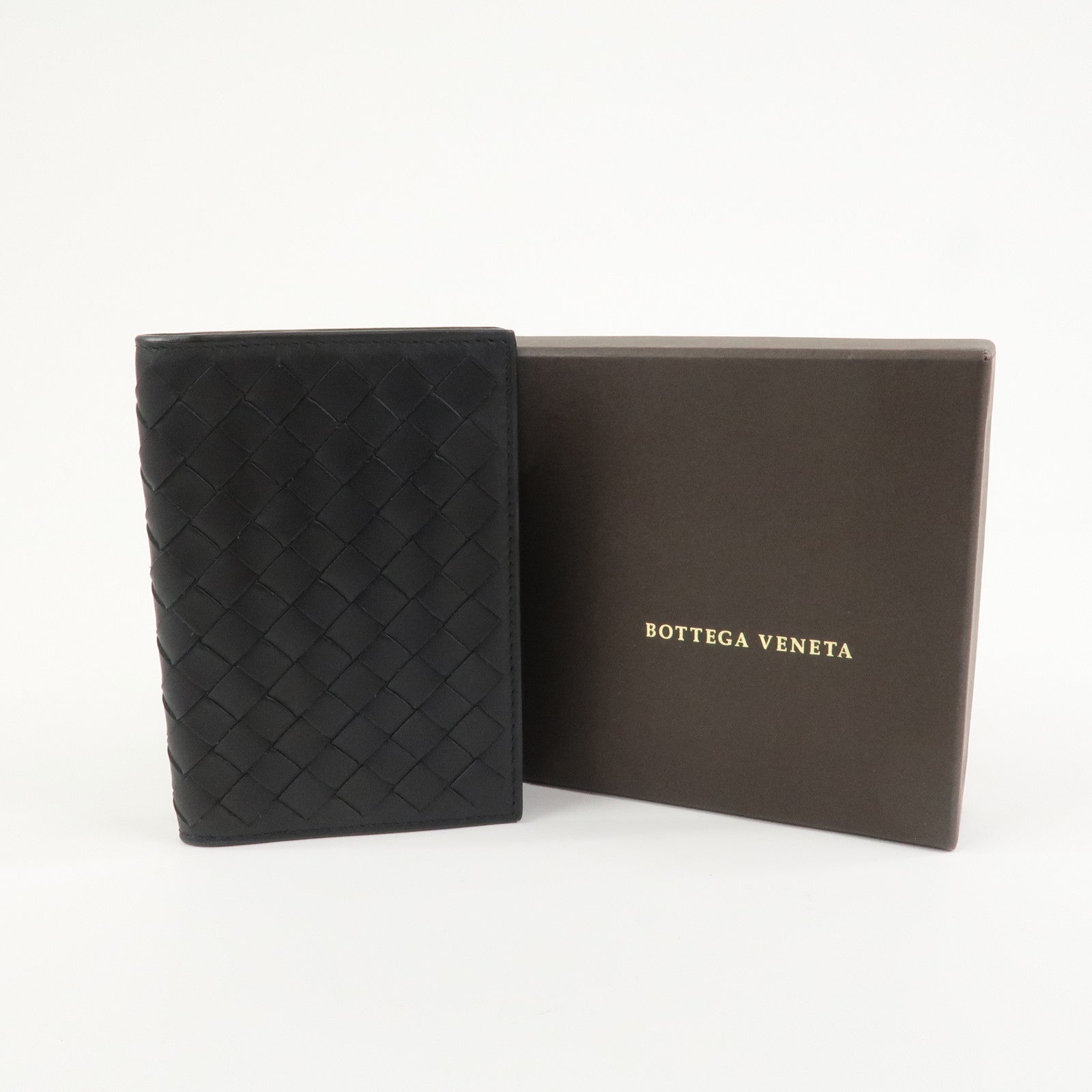 BOTTEGA VENETA Intrecciato Leather Card Case Black