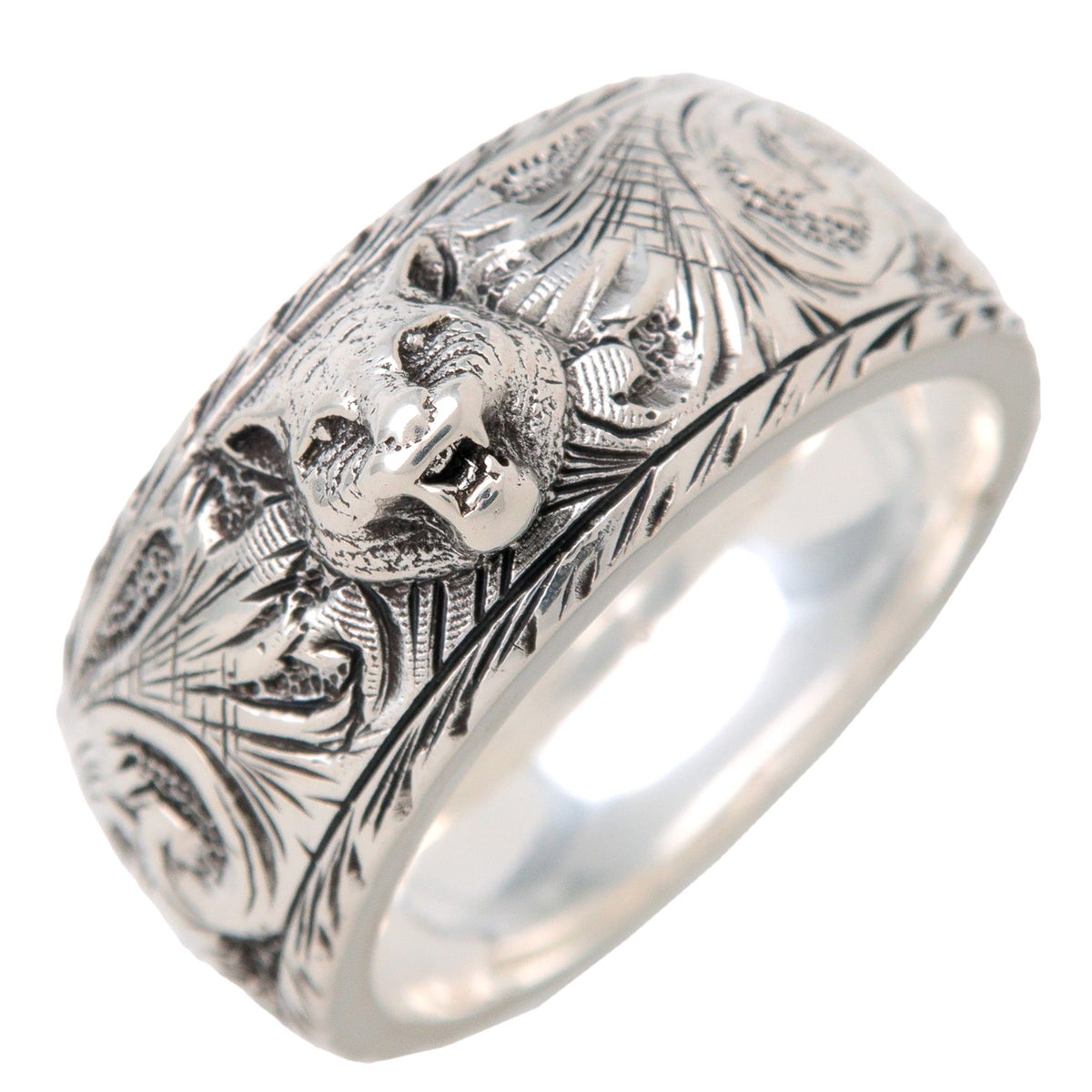 GUCCI Tiger Head Ring SV925 Silver #22 US9.5 EU61HK21.5