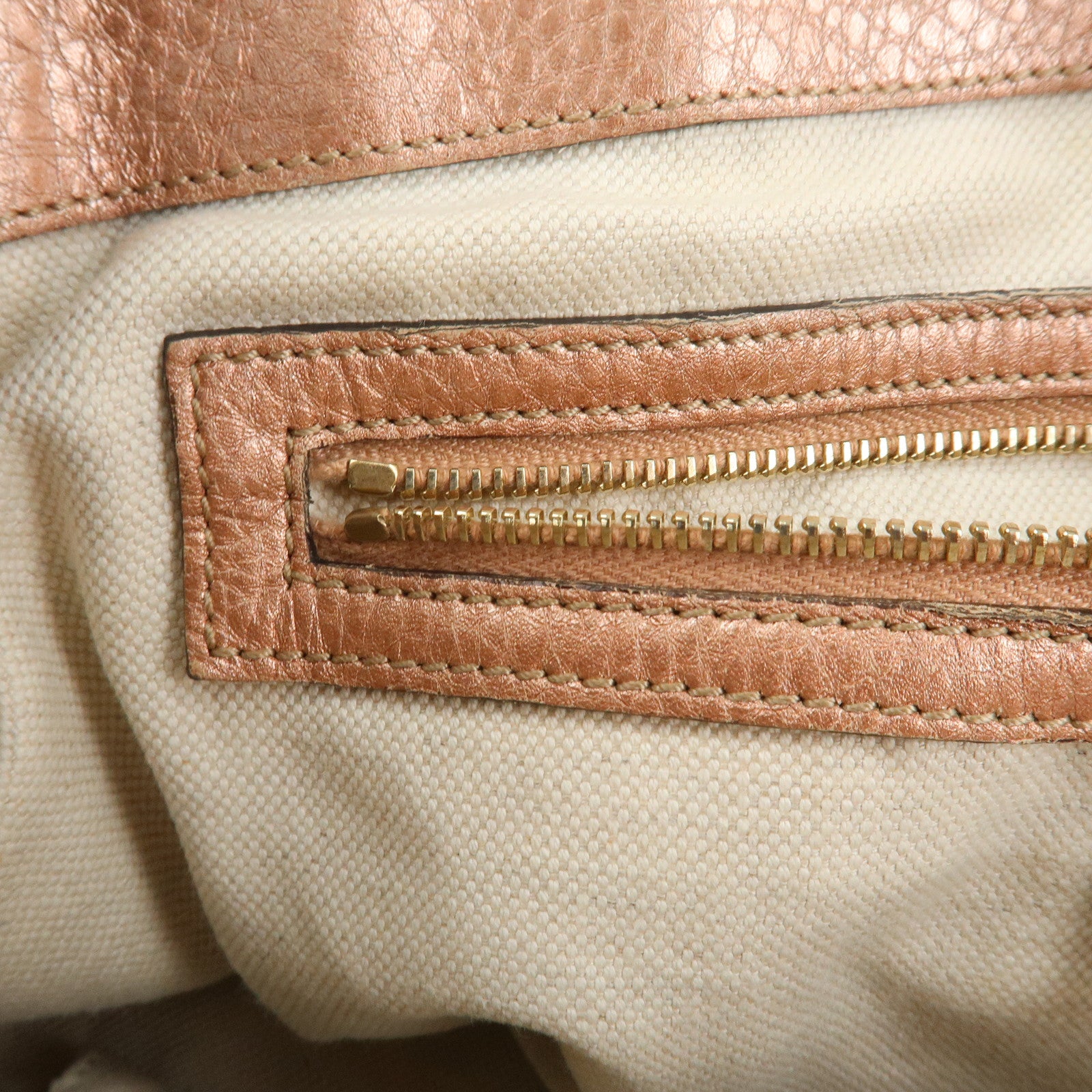 GUCCI Bamboo GG Canvas Leather 2Way Shoulder Bag Beige Pink 282300 Used