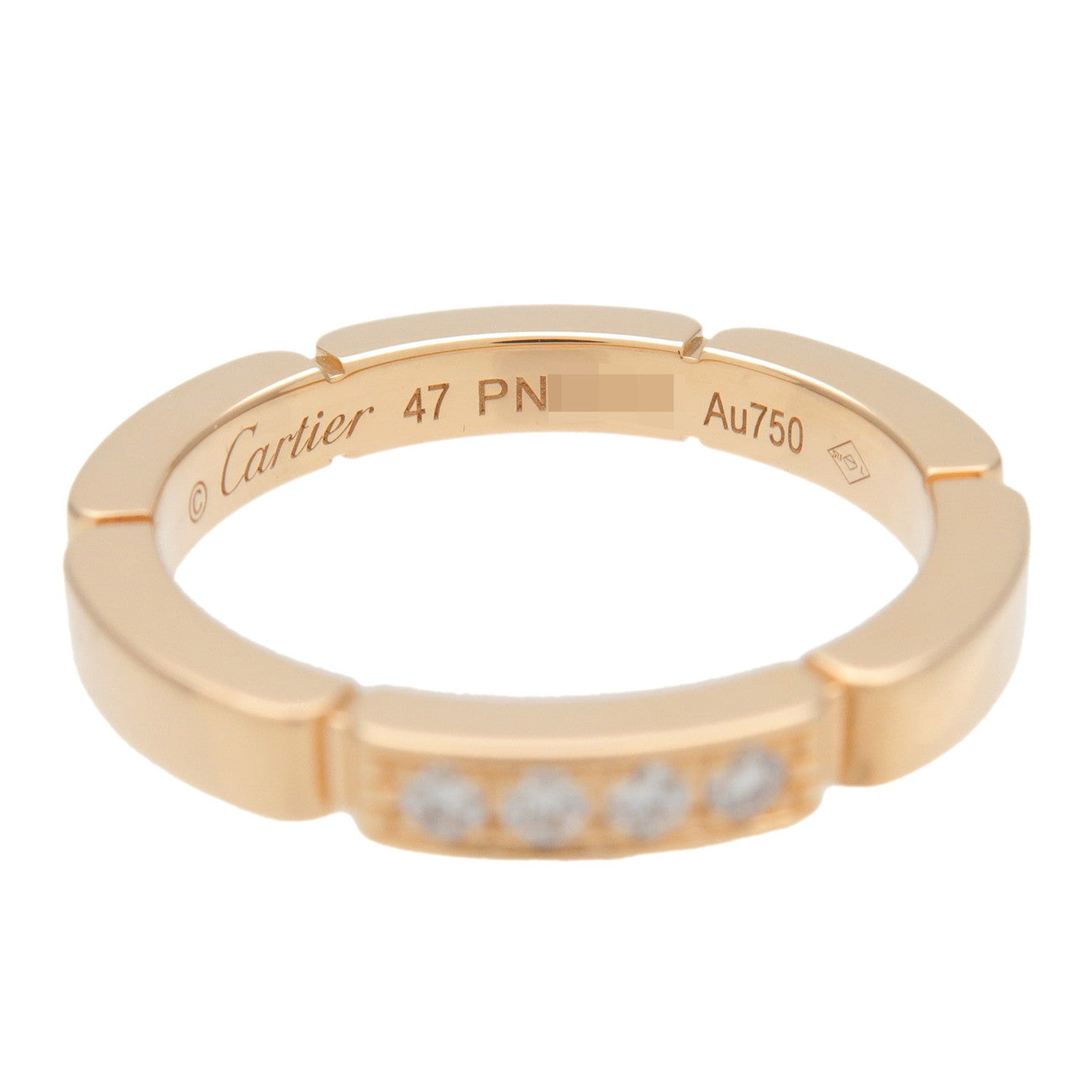 Cartier Maillon Panthere 4P Diamond Ring 750YG #47 Yellow Gold