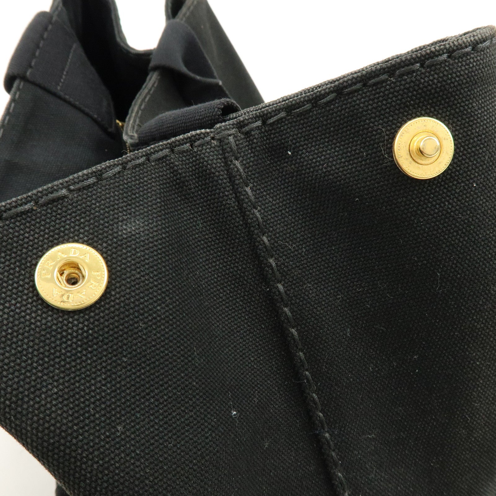 PRADA Canapa Canvas Tote Bag Hand 2Way Bag Black BN1877