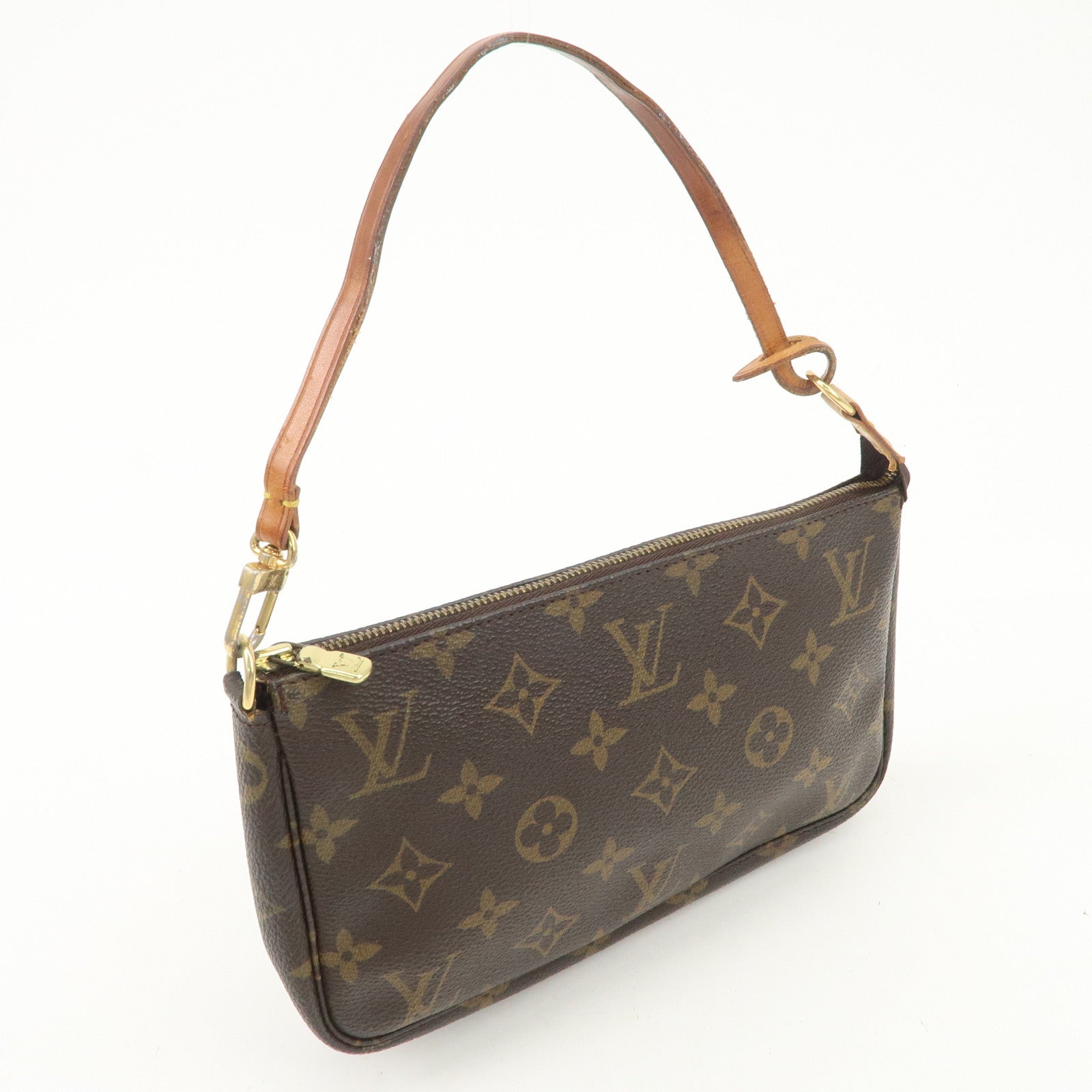 Louis Vuitton Monogram Pochette Accessoires Hand Bag Brown M51980 Used