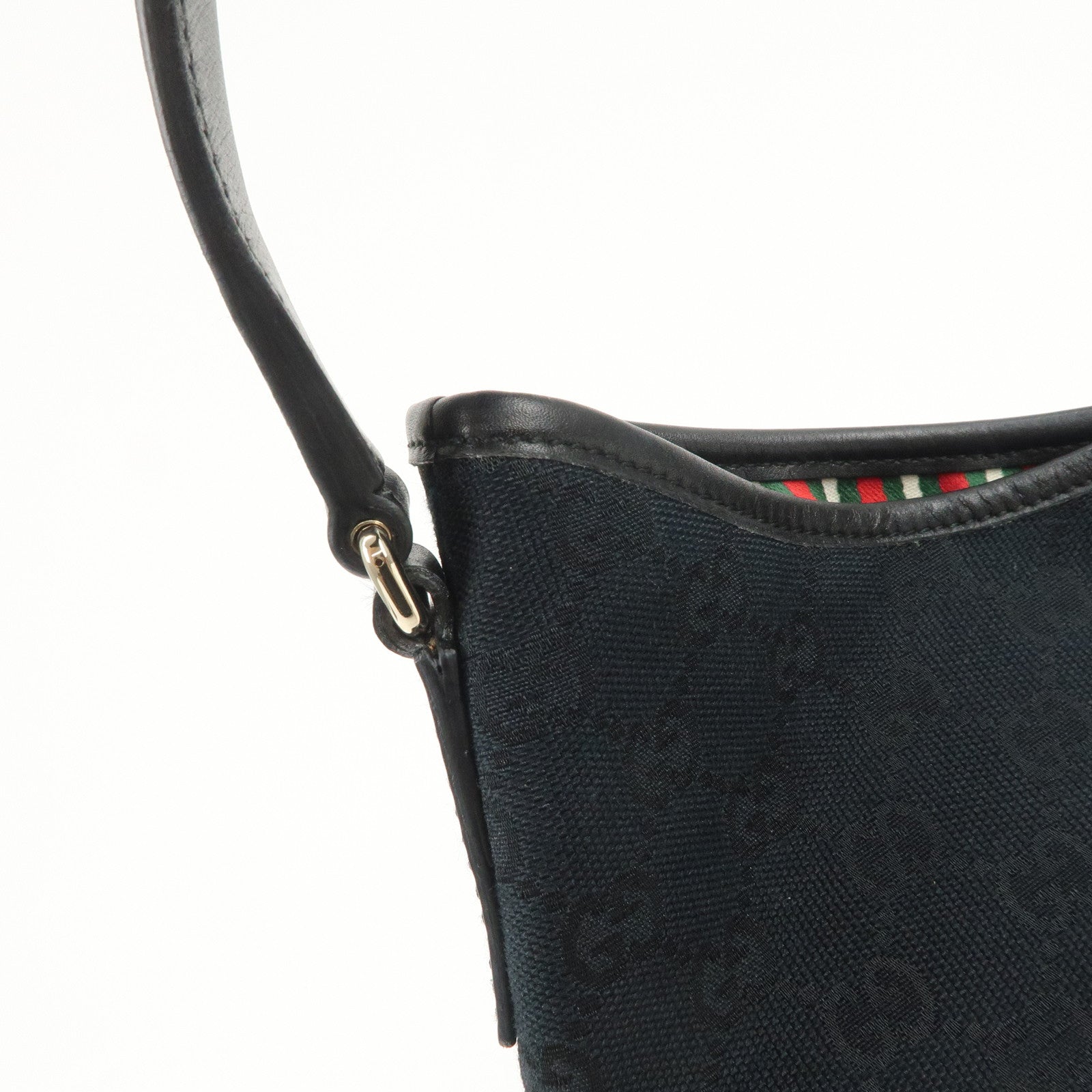 GUCCI Interlocking G GG Monogram Canvas Leather Shoulder Bag 169947