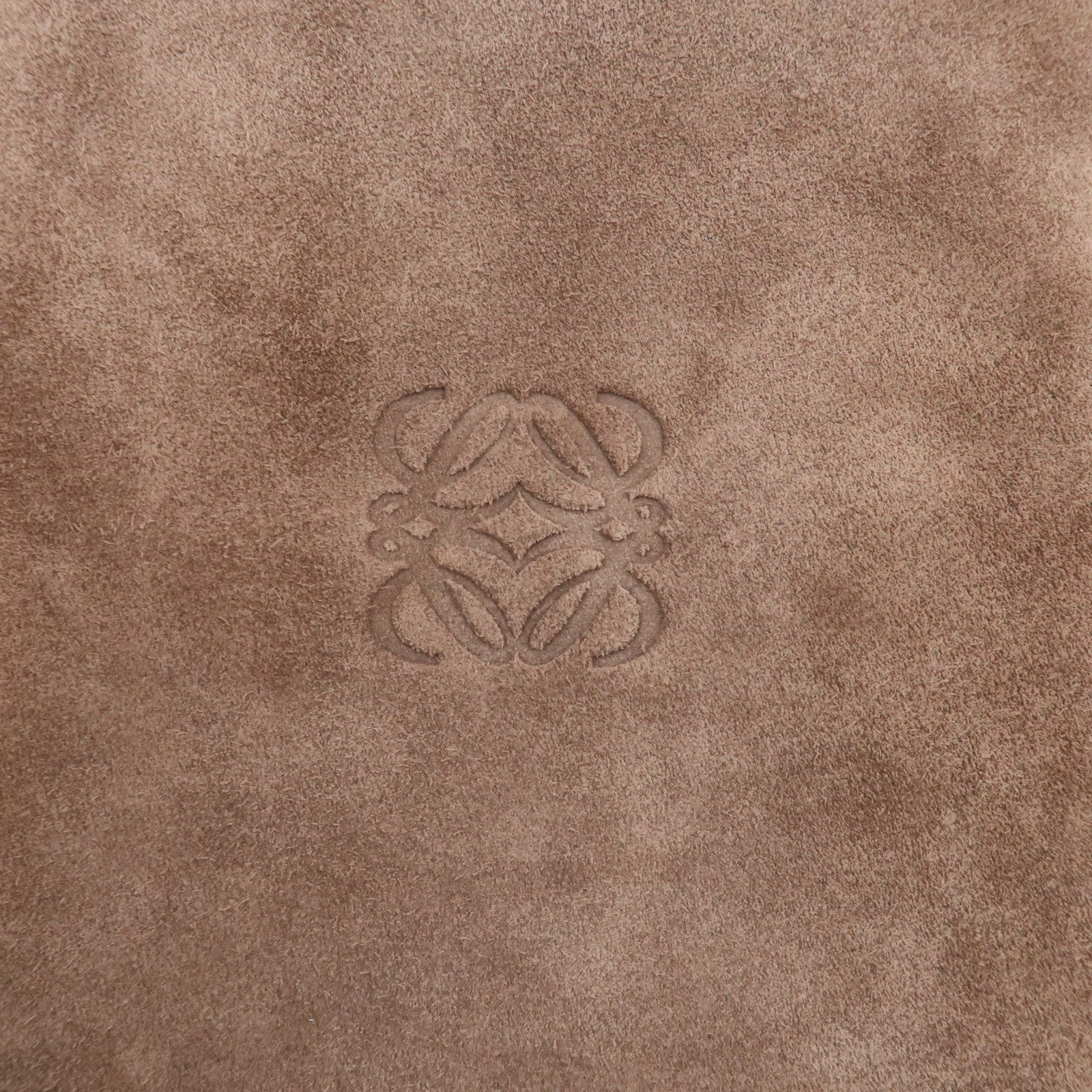 LOEWE Suede Leather Round Zippy Planer Cover Agenda Cover Brown