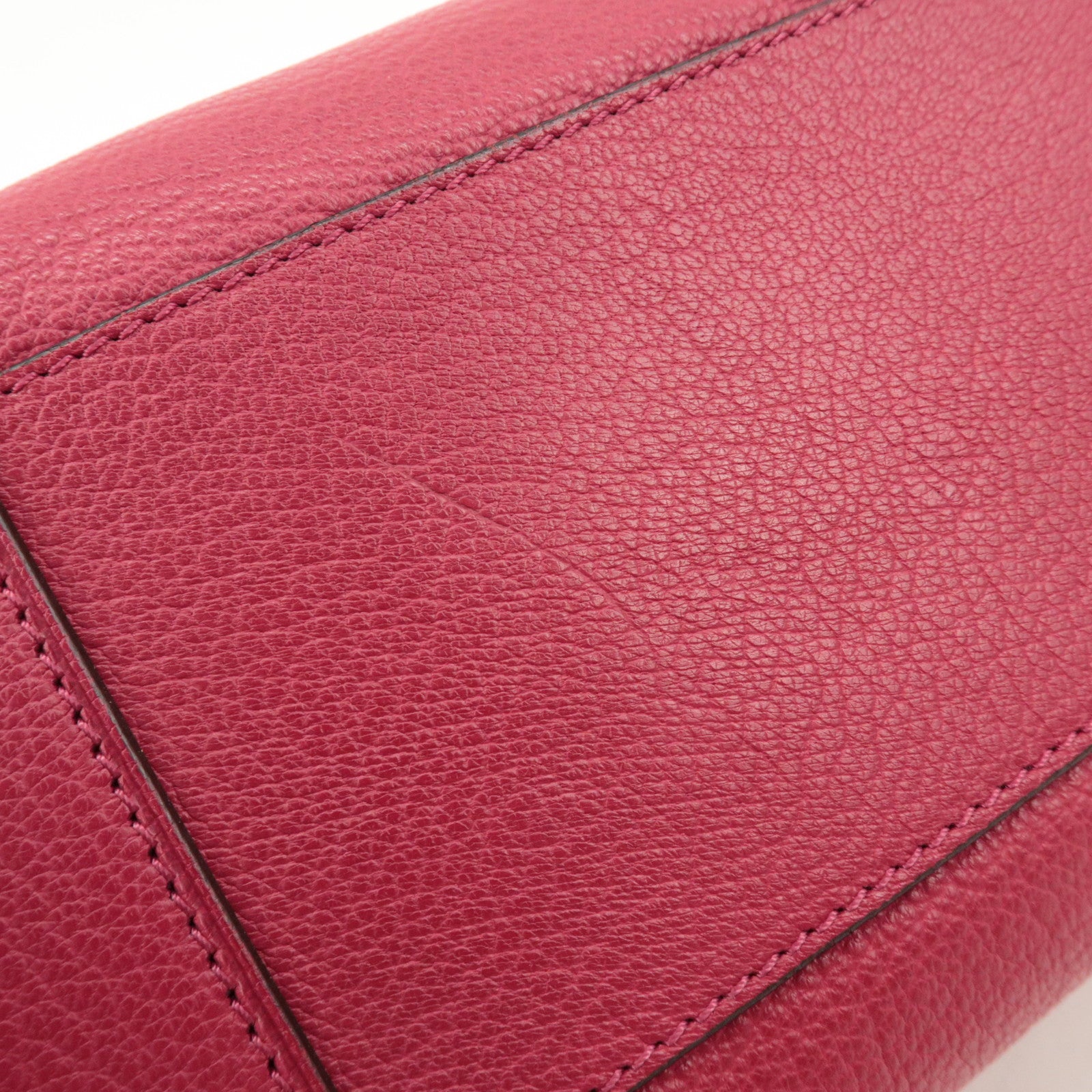 LOEWE Anagram Leather Amazona 28 Hand Bag Boston Bag Red Used