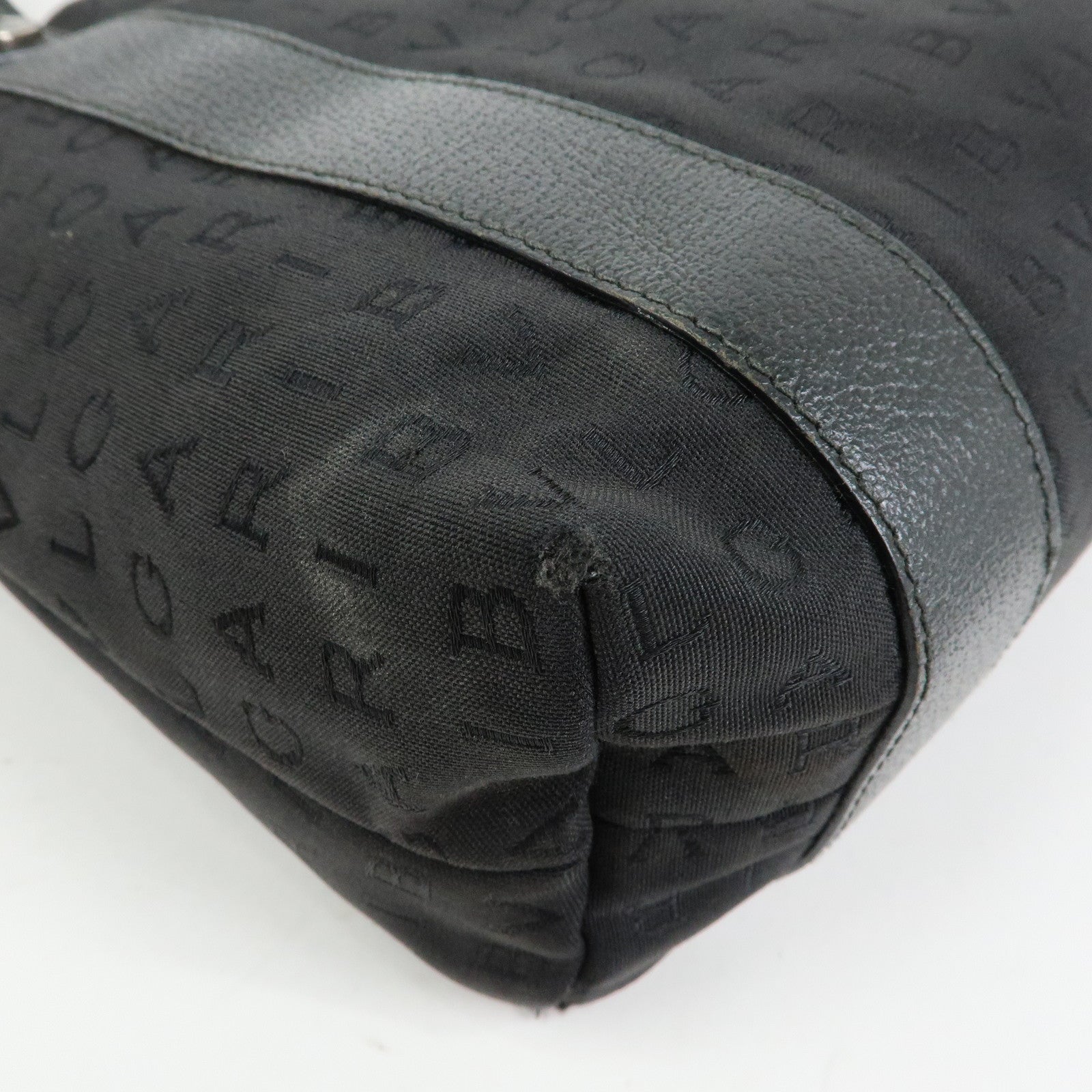 BVLGARI Logo Mania Canvas Leather Tote Bag Hand Bag Black