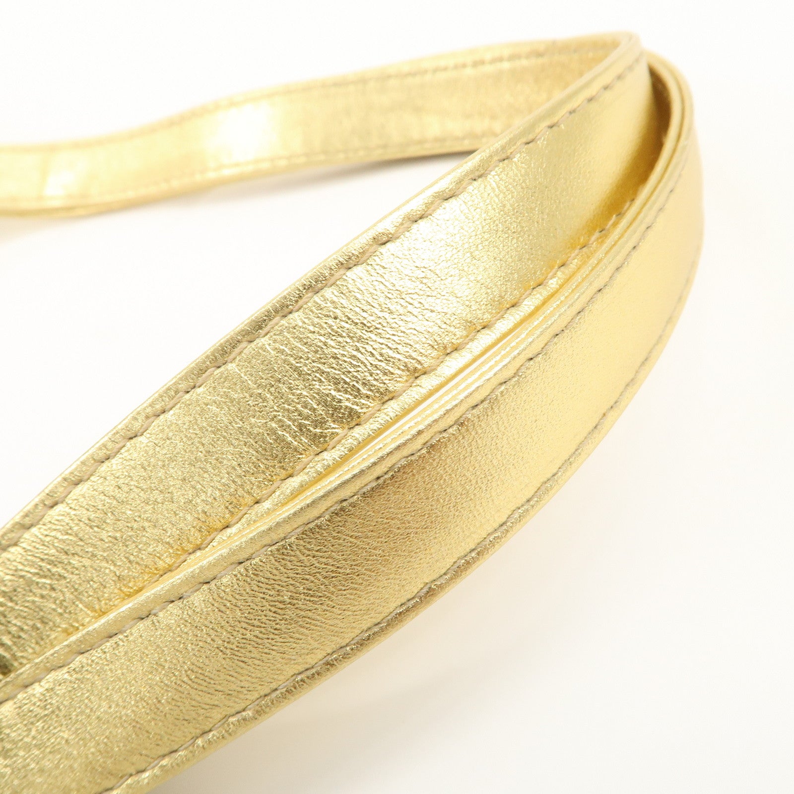 FENDI Leather Sequin Shoulder Bag Crossbody Bag Gold Red Purple