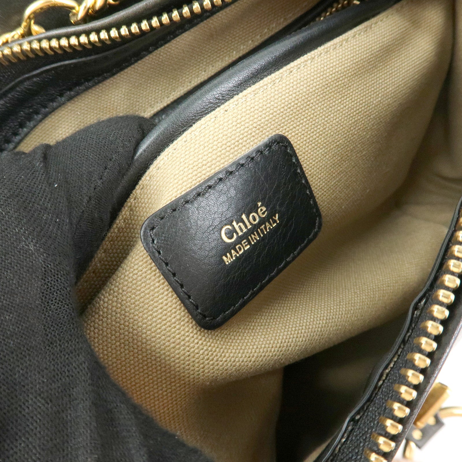 Chloe Goldie Leather 2Way Bag Shoulder Bag Hand Bag Black