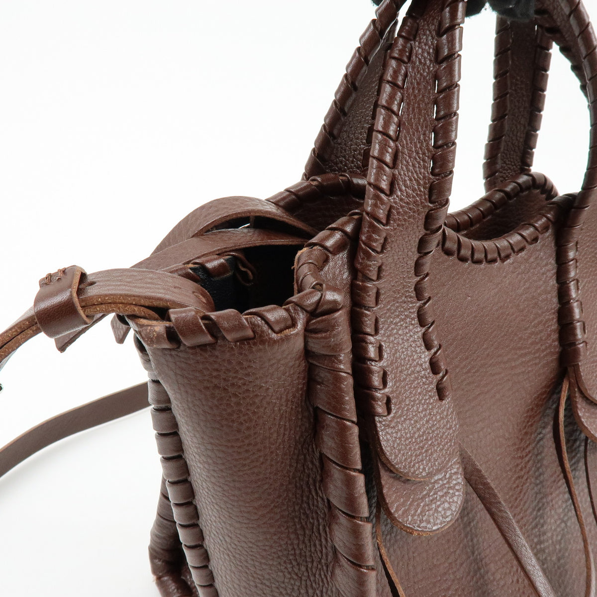 Chloe Mony Leather 2Way Bag Shoulder Bag Hand Bag Brown