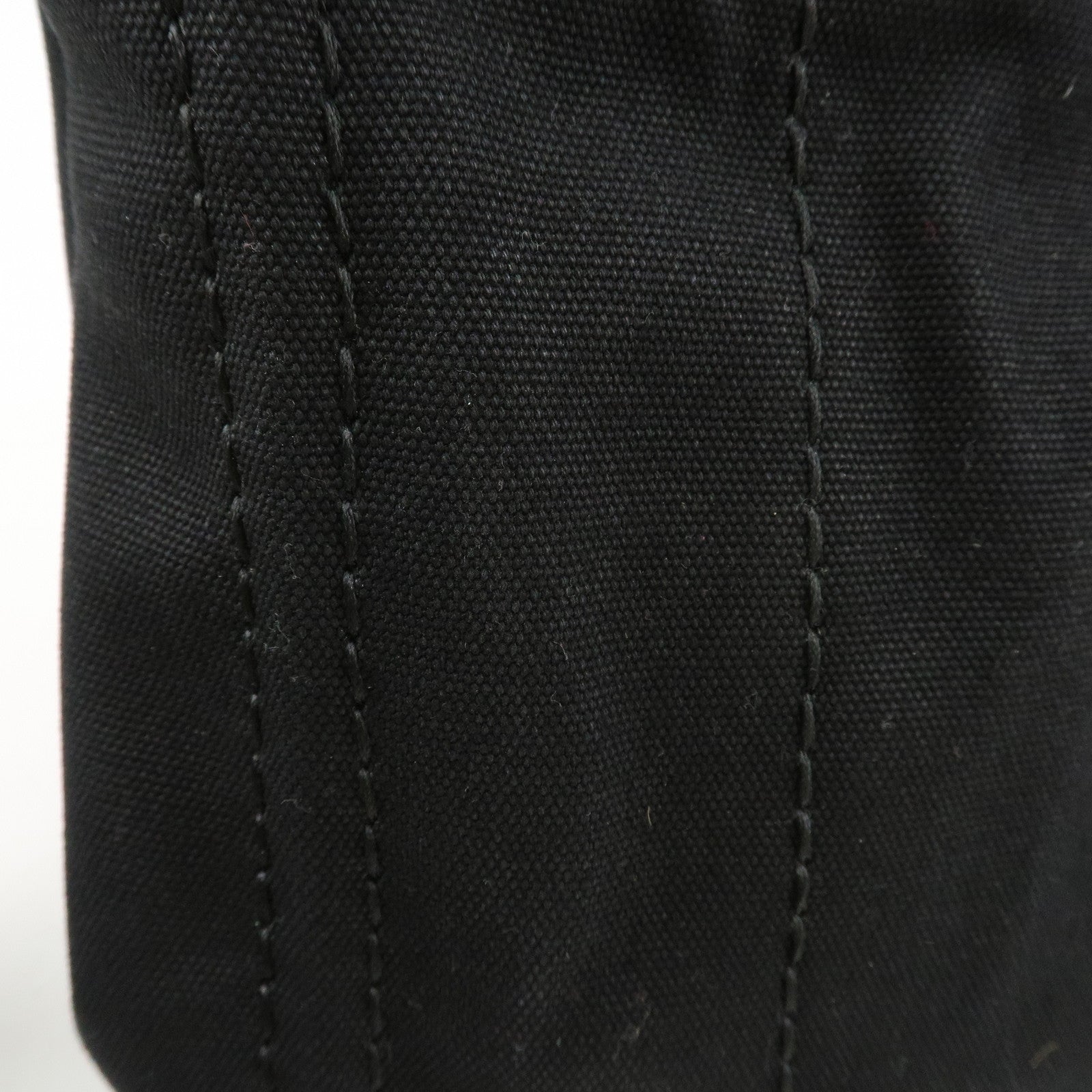 PRADA Logo Canapa Mini Canvas 2Way Bag Hand Tote Bag B2439G Black Used