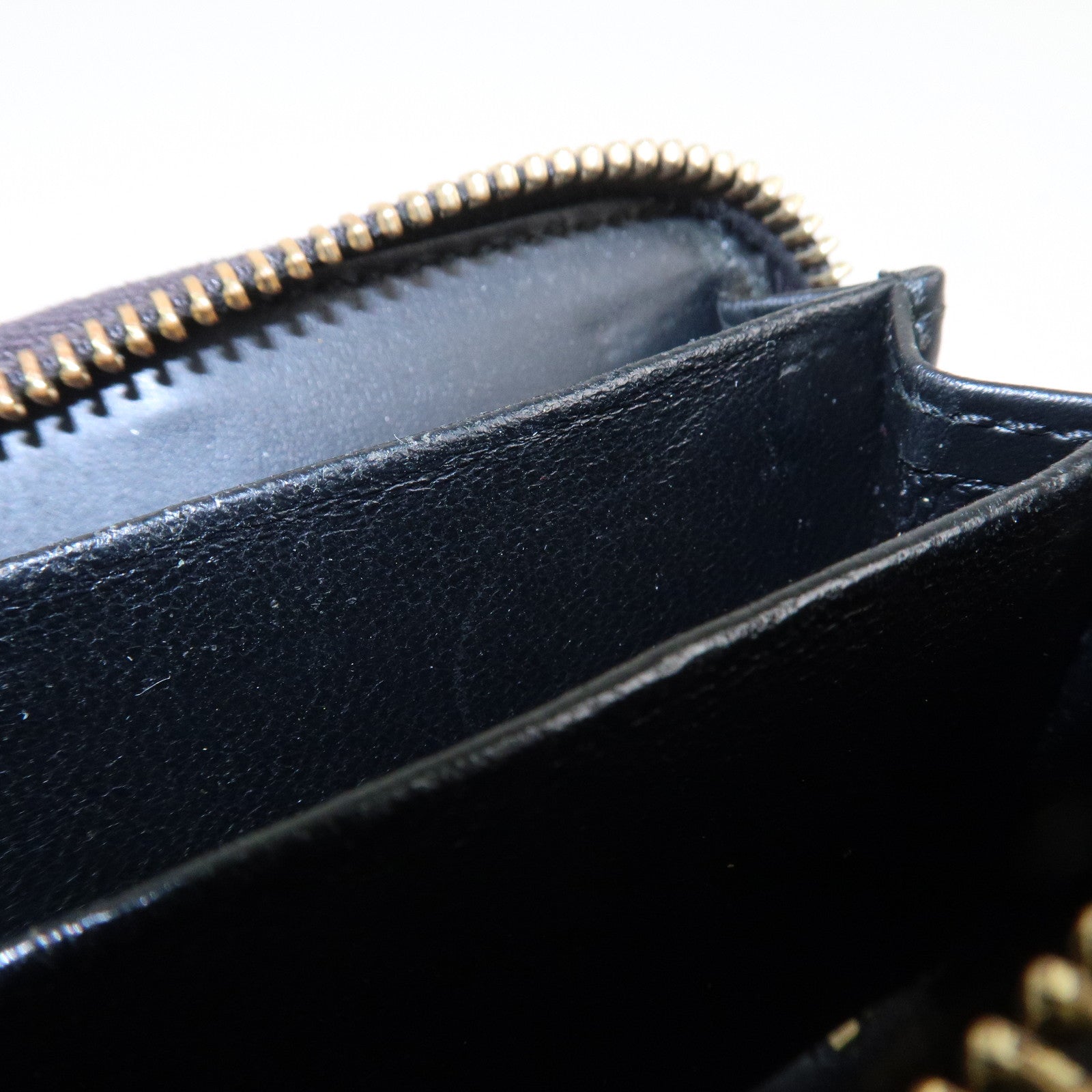 GUCCI Guccissima Leather Card Case Card Holder Black 447939