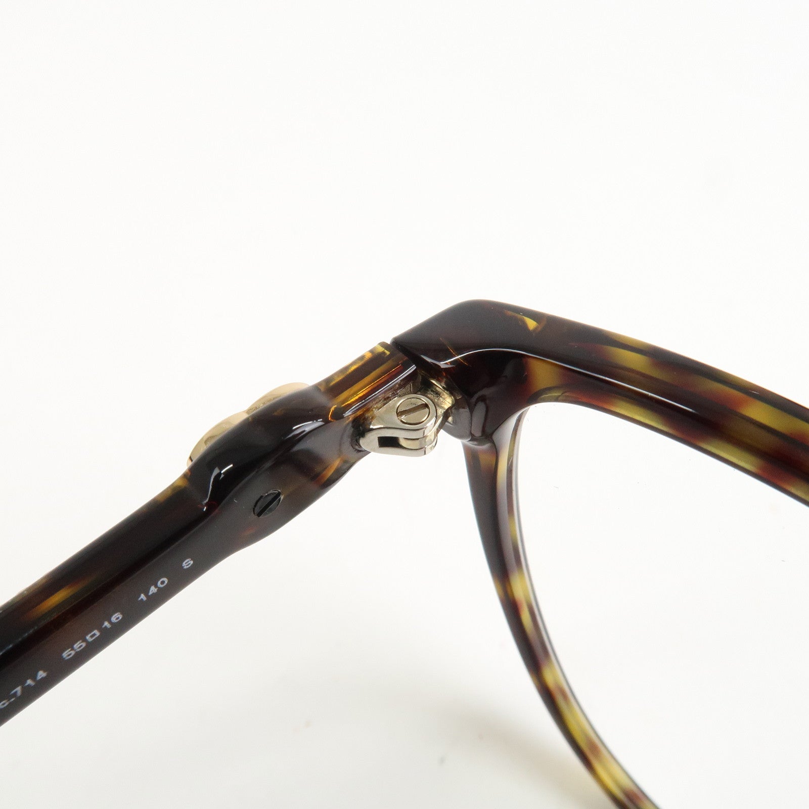 CHANEL Plastic Coco Mark Sunglasses 55□16 Brown Gold Hardware 3457A Used