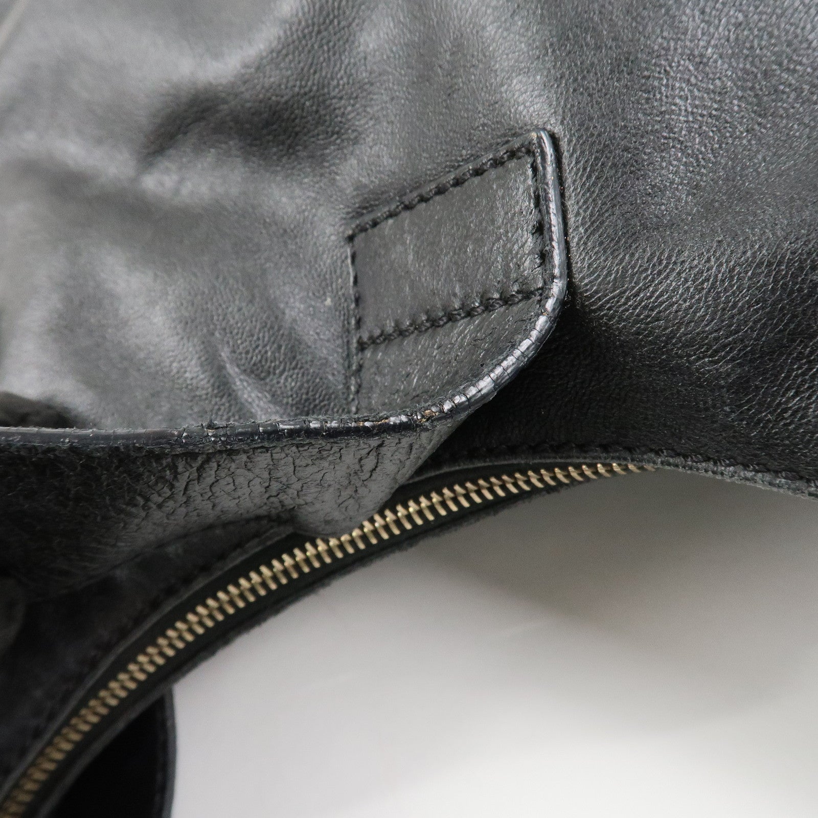 FENDI Leather Shoulder Bag Hand Bag Black 8BR522 Used