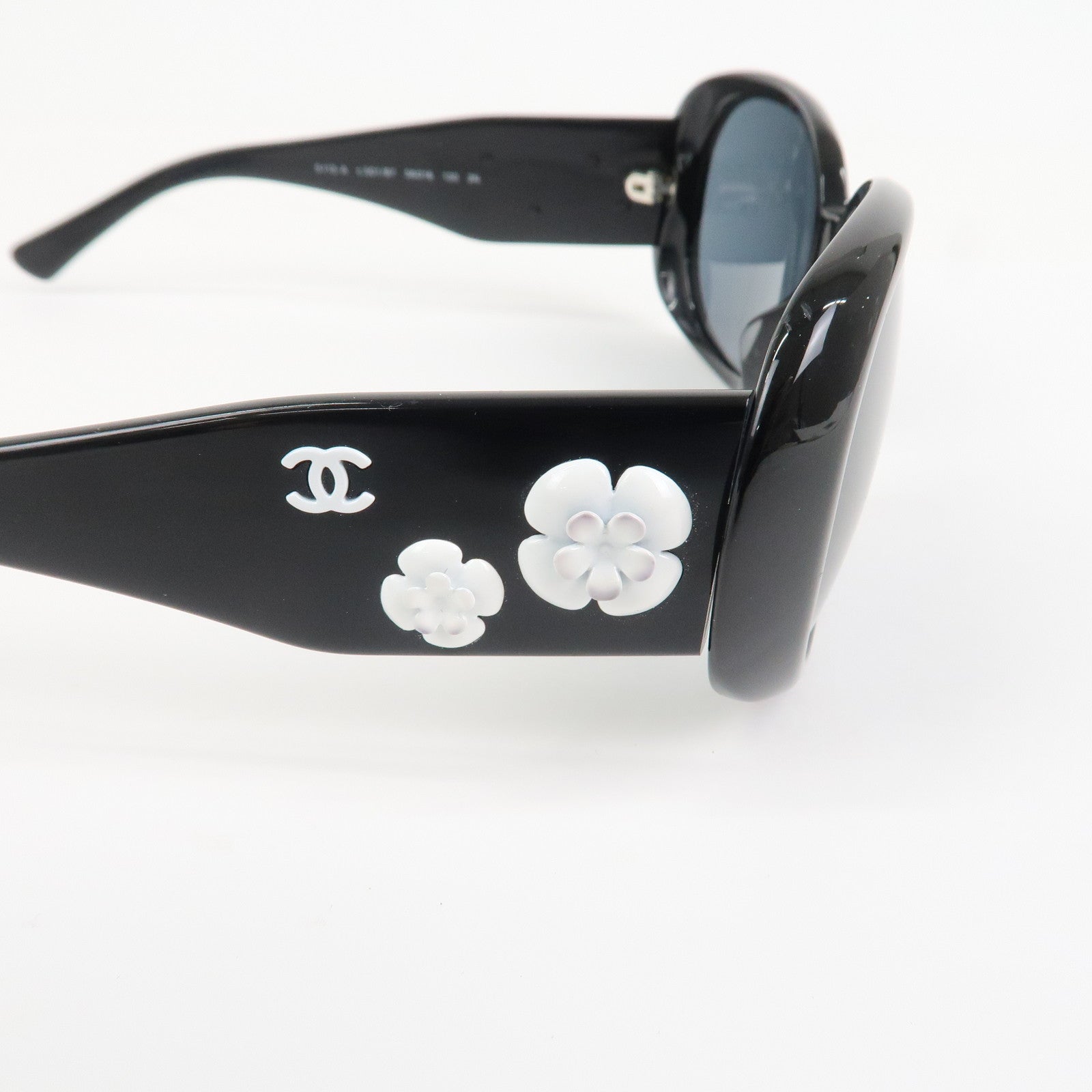 CHANEL Camelia COCO Mark Sunglasses c.501/87 56□16 130 3N Black 5113-A