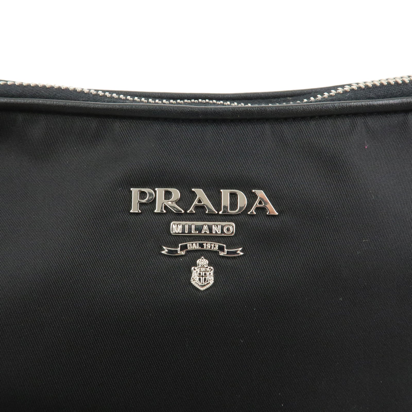 PRADA Nylon Leather Shouldr Bag Hand Bag Black BR4894