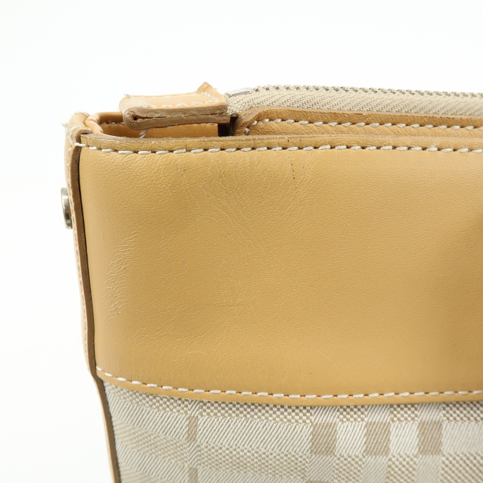 BURBERRY Canvas Leather Tote Bag Hand Bag Beige Light Beige