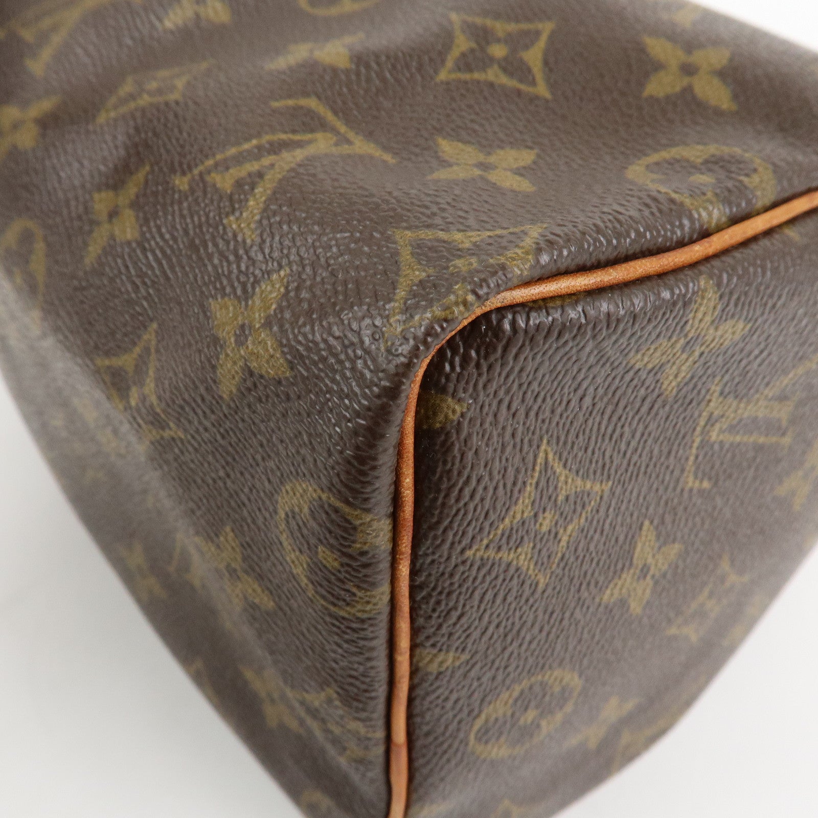 Louis Vuitton Monogram Canvas Leather Speedy 25 Boston Bag M41528
