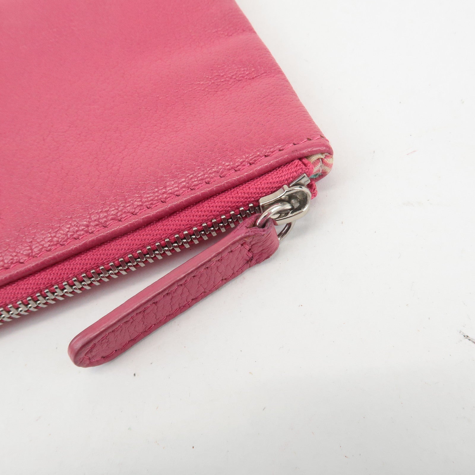 CHANEL COCO Mark Caviarskin Pouch Cosmetic Pouch Pink Used