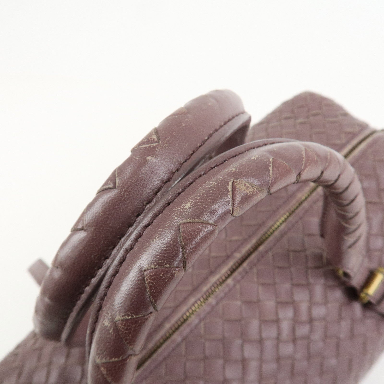 BOTTEGA VENETA Intrecciato Leather Boston Bag Purple 173398